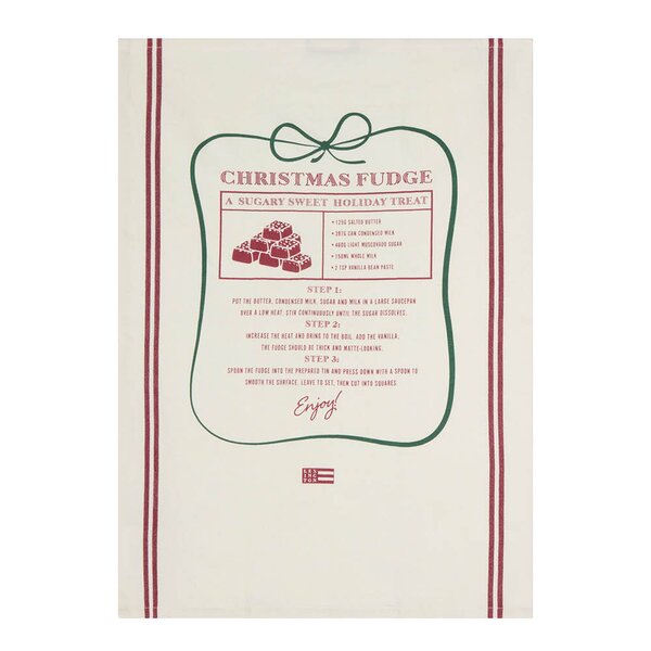 Original kjøkkenhåndkle Christmas Fudge 50x70 cm hvit/rød/grønn
