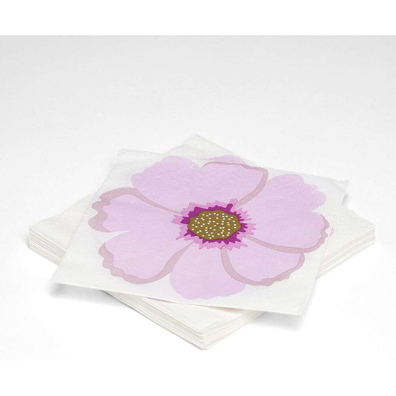 Lot de 16 serviettes motif fleur papier 33x33cm