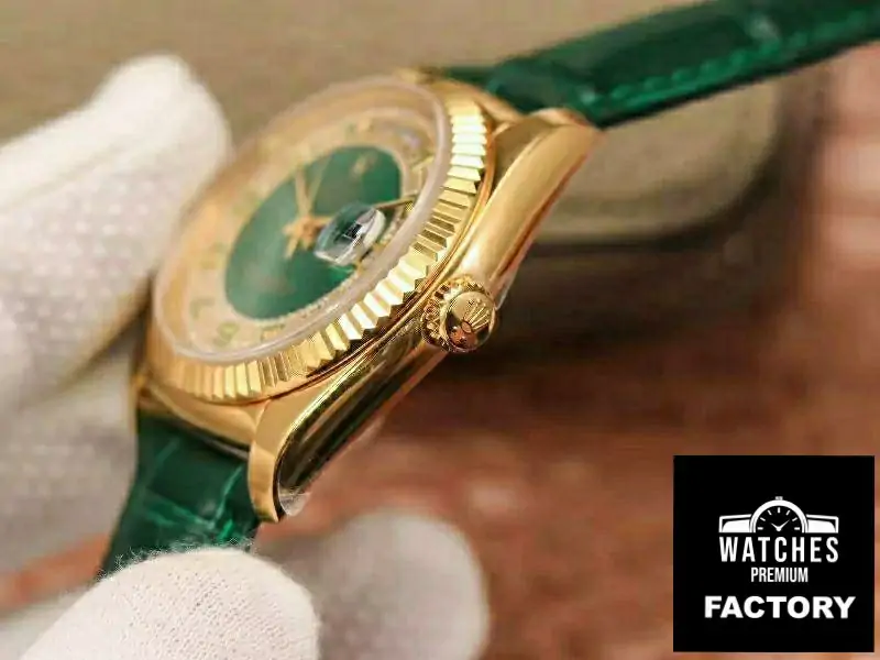 Rolex Day-Date 36mm Green Enamel Diamond Gypsophila Gold dial watch