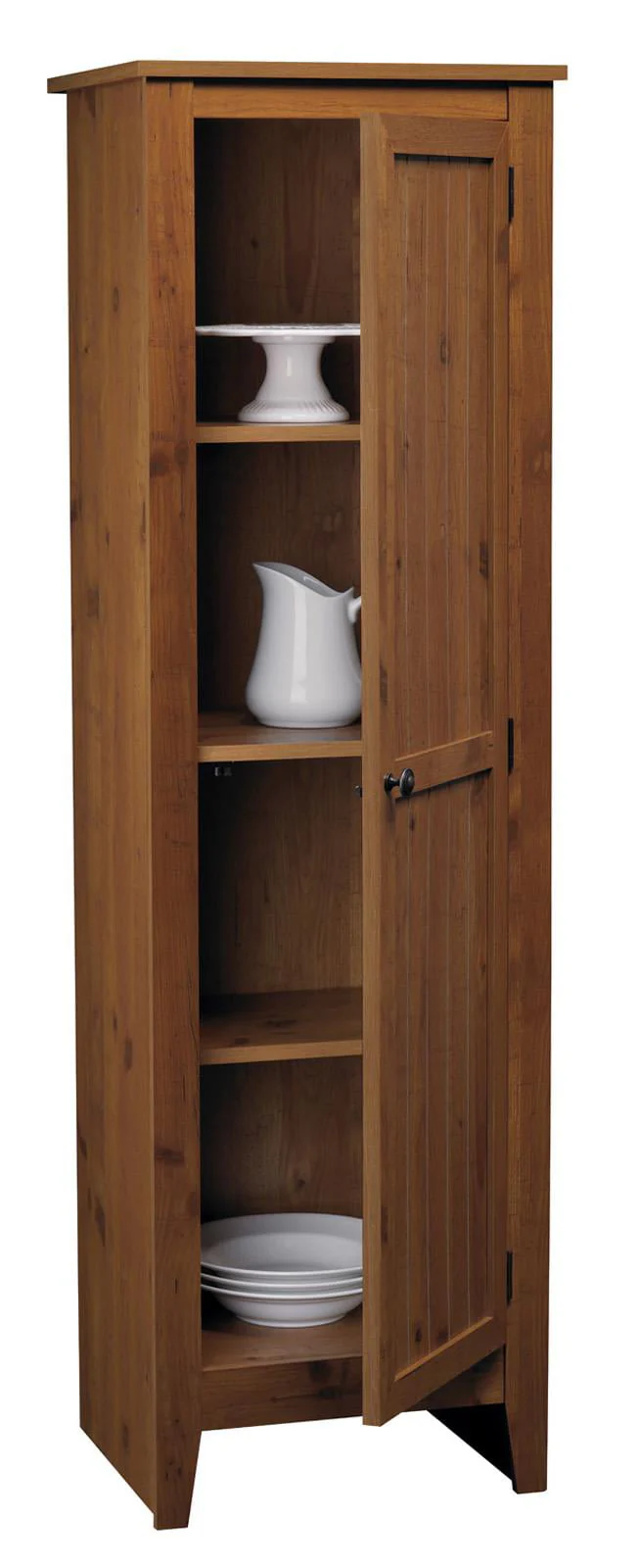 Milford Single Door Storage Pantry Cabinet, Old Fashioned Pine Image 10