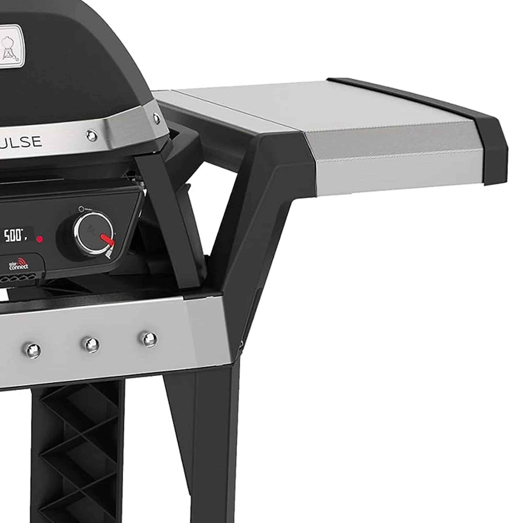 Weber Pulse 200 Electric Grill Rolling Cart with Foldable Side Table, Black(1) Image 5