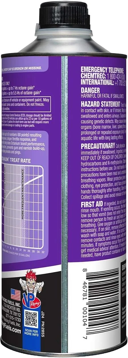 2855, Octanium Octane Booster Racing Formula Quart (8 Pack) - Image 5