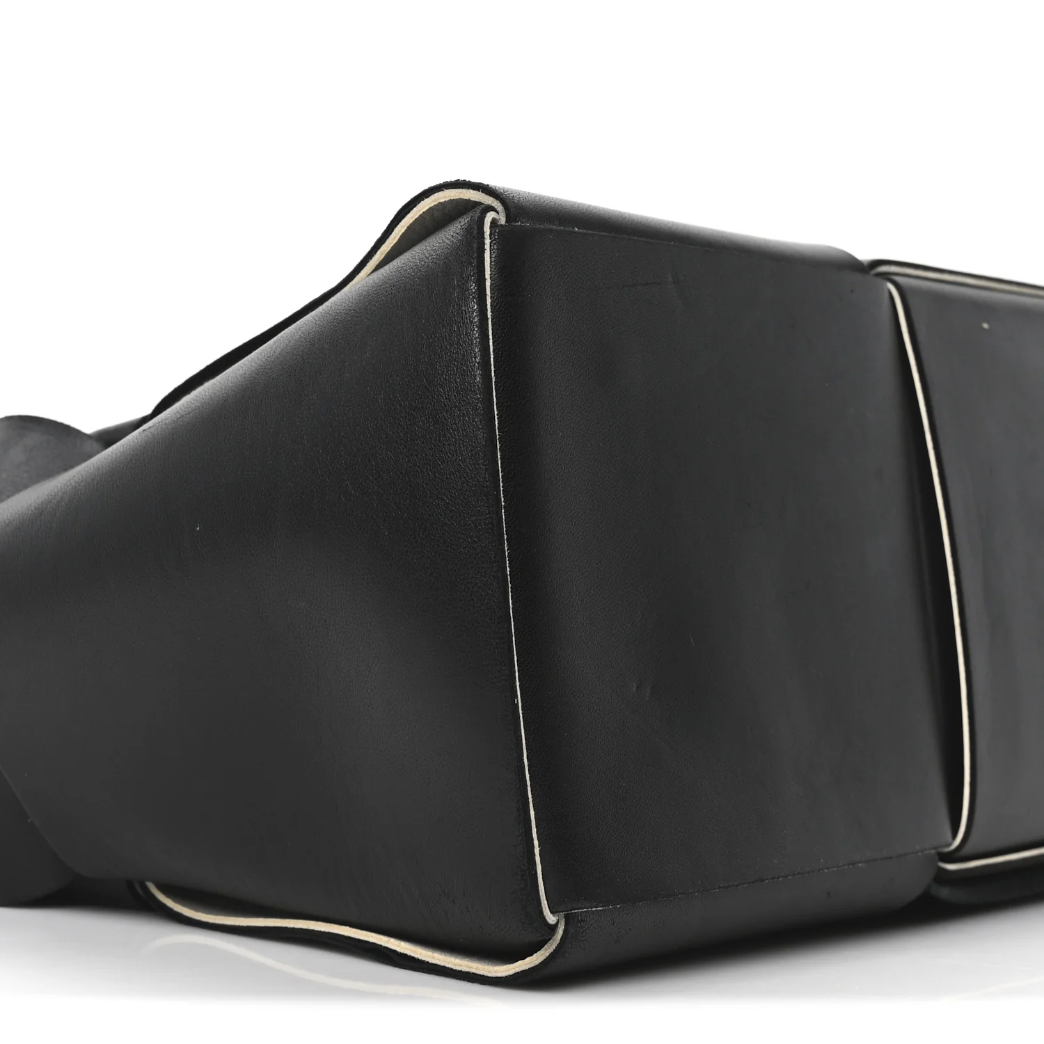 Nappa Maxi Intrecciato Medium Arco Tote Black White