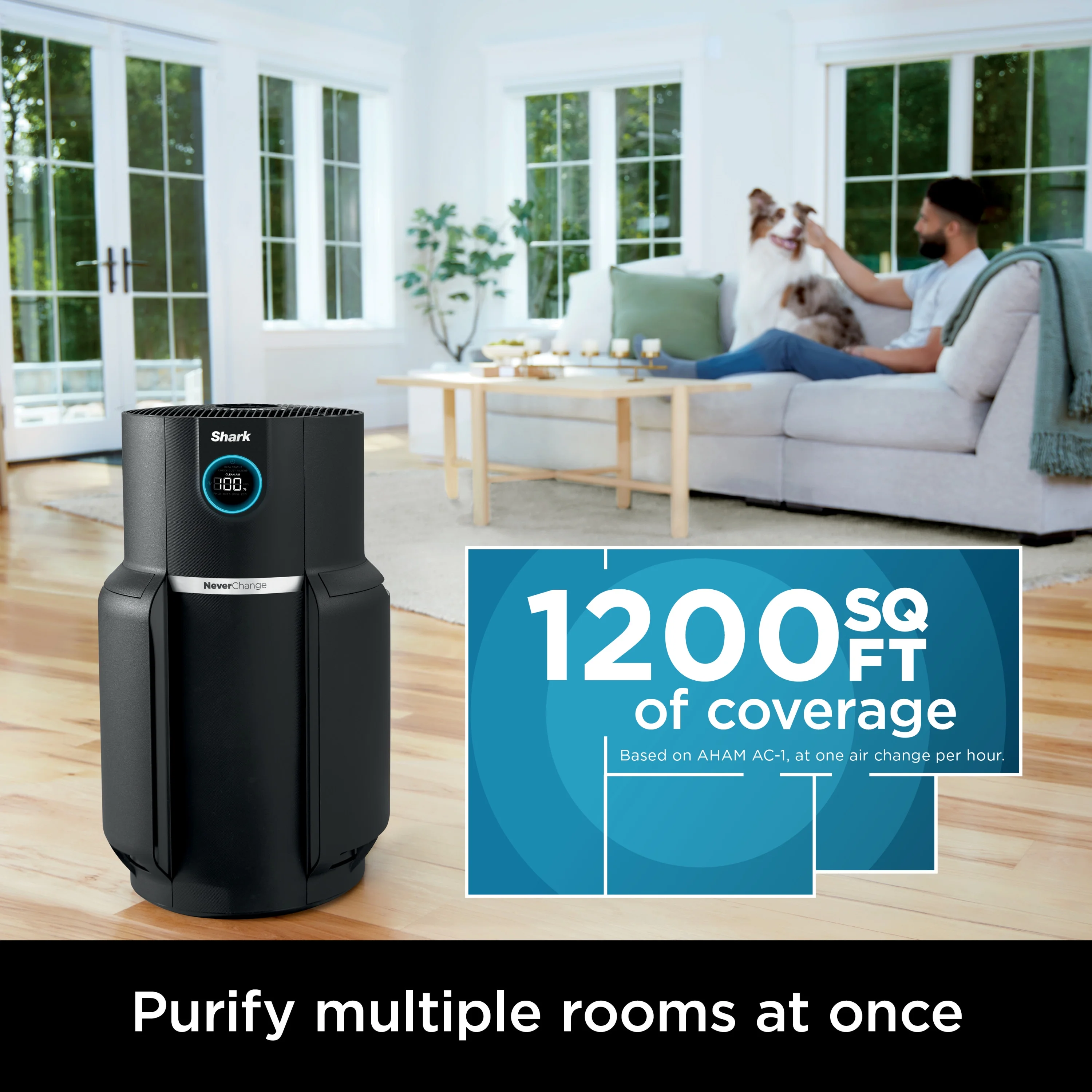 Never Change Air Purifier MAX, 5-Year HEPA Filter, 1200 Sq. ft., Charcoal Gray, HP300 - Image 4