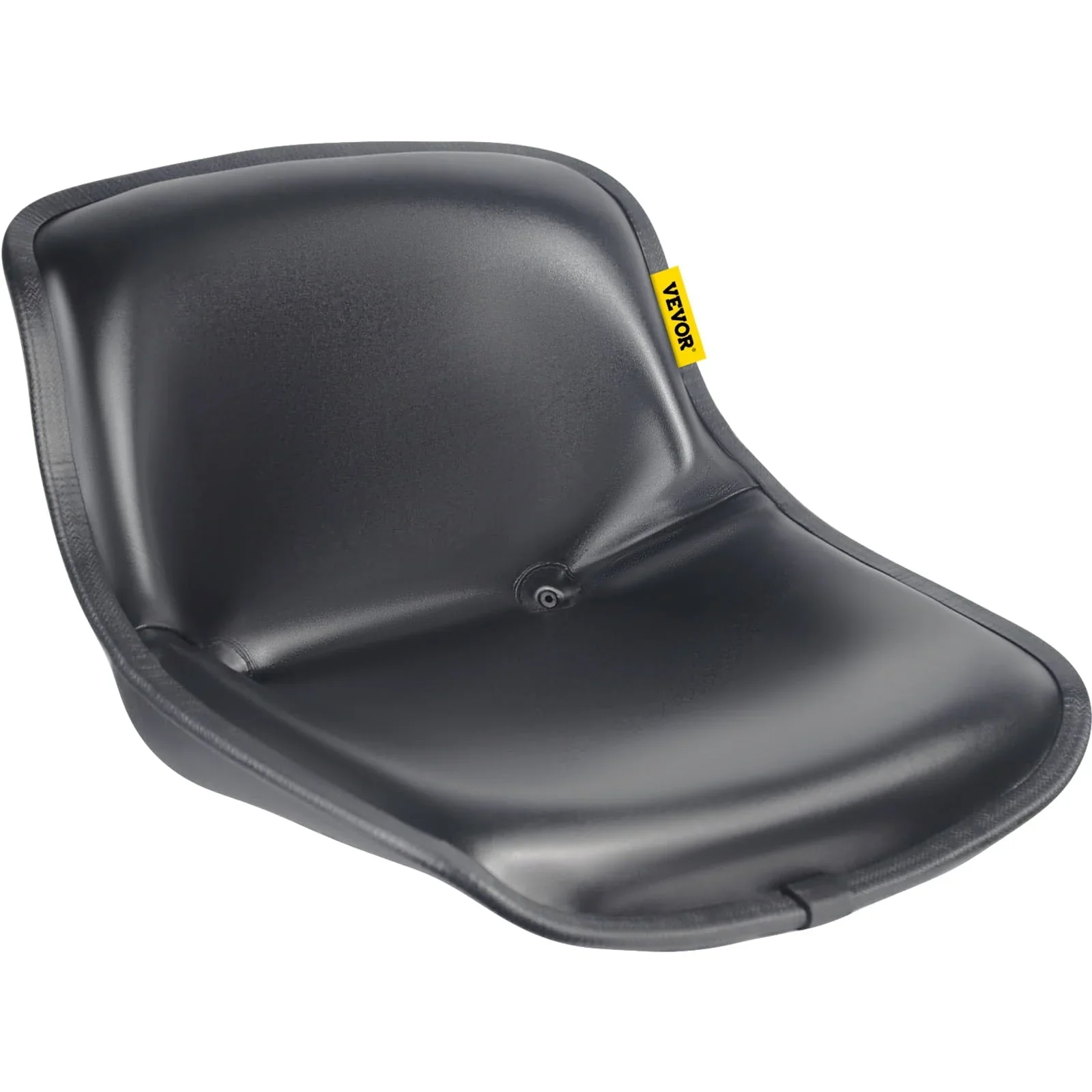 VEVOR Universal Tractor Seat, Compact High Back, Black PVC Lawn and Garden Mower Seat Replacement, Two Drain Holes Steel Frame Forklift Seat, Compatible with Forklift, Excavator, Mower