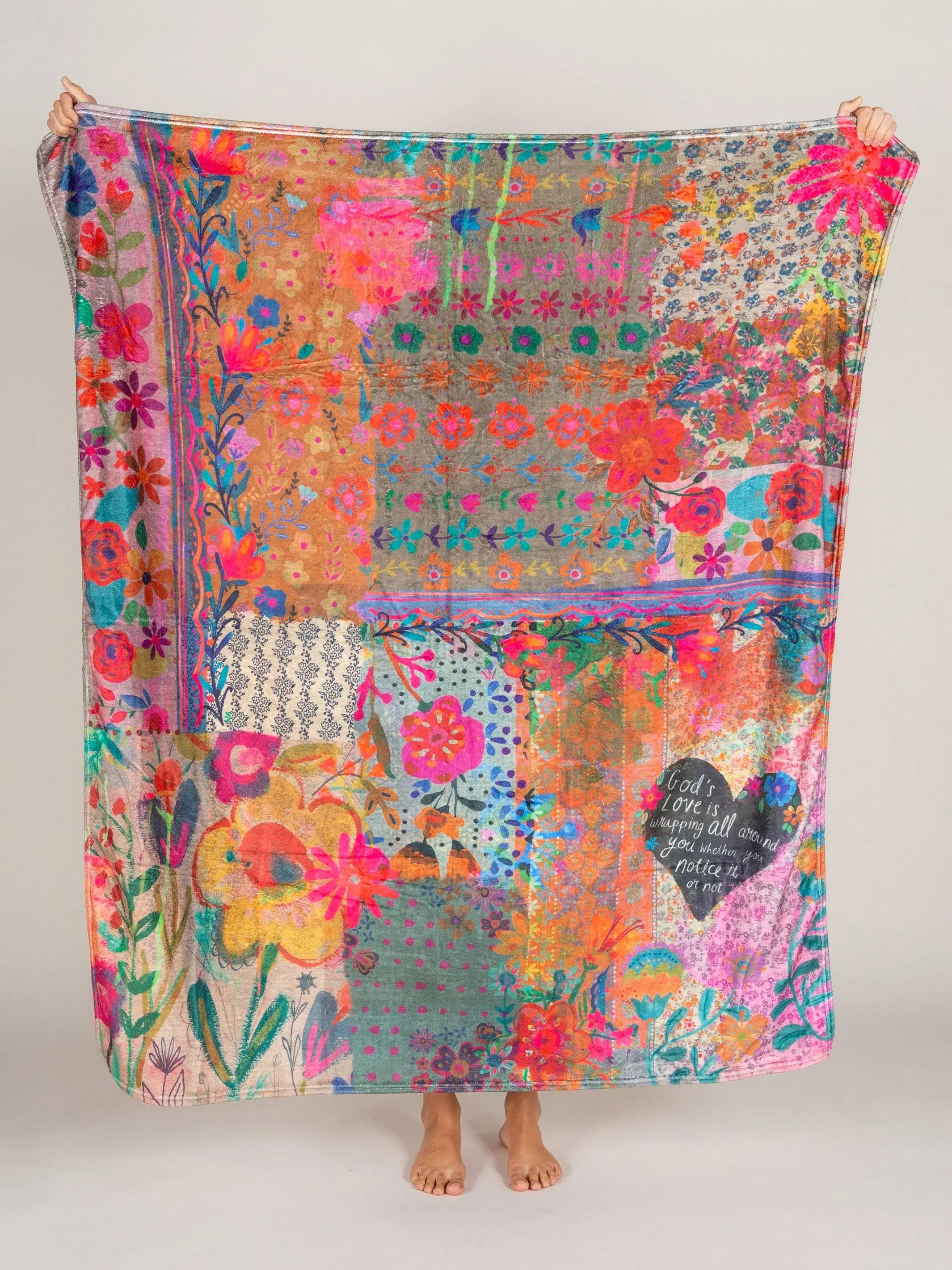 Natural Life Cozy Throw Blanket - God's Love Patchwork