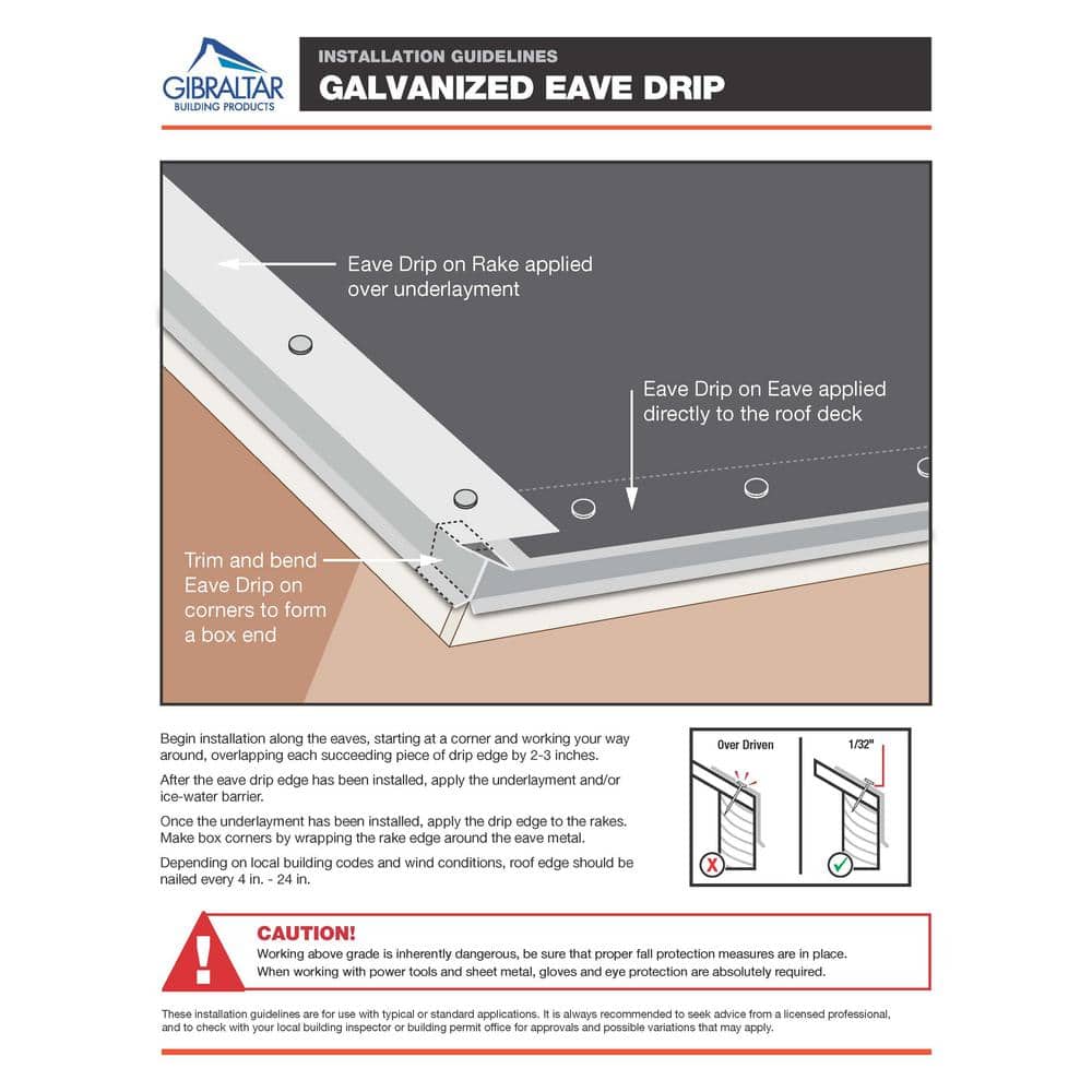 White Galvanized Drip Edge Flashing, 28-Gauge, 2 in. x 3 in. x 10 ft