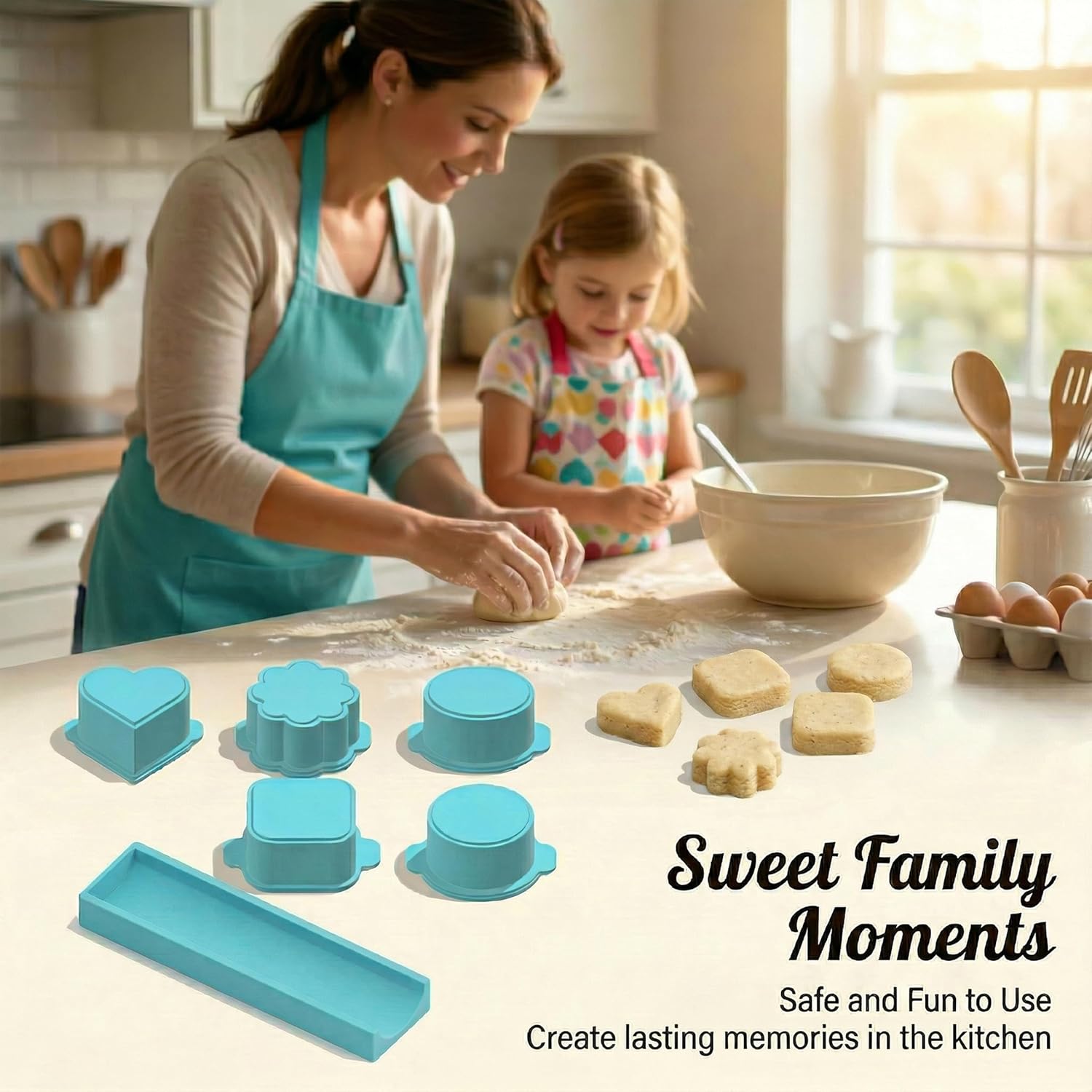 5 PCS Cake Pop Mold Set with 7.8-inch Tray, 5 Shape Cakepop Cutter