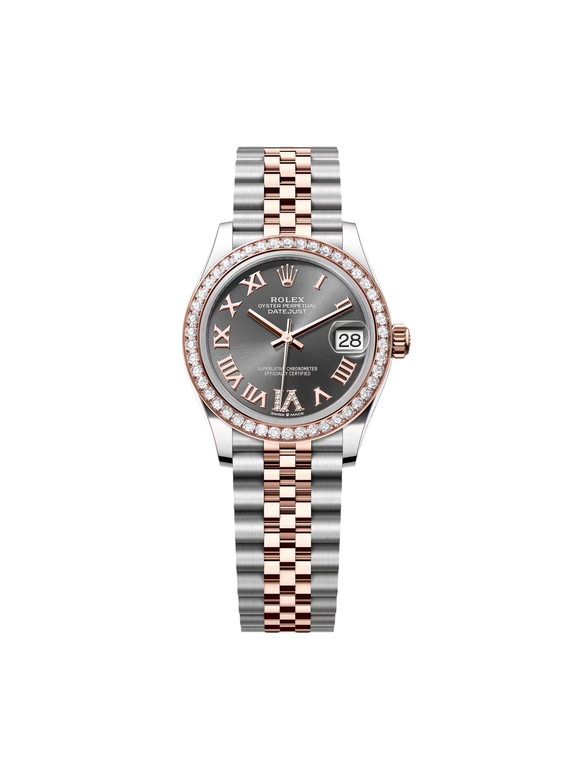 【Super Clone】RLX Datejust m278381-0029/0030 Slate Roman Diamond Dial Diamond-Set Bezel 31mm
