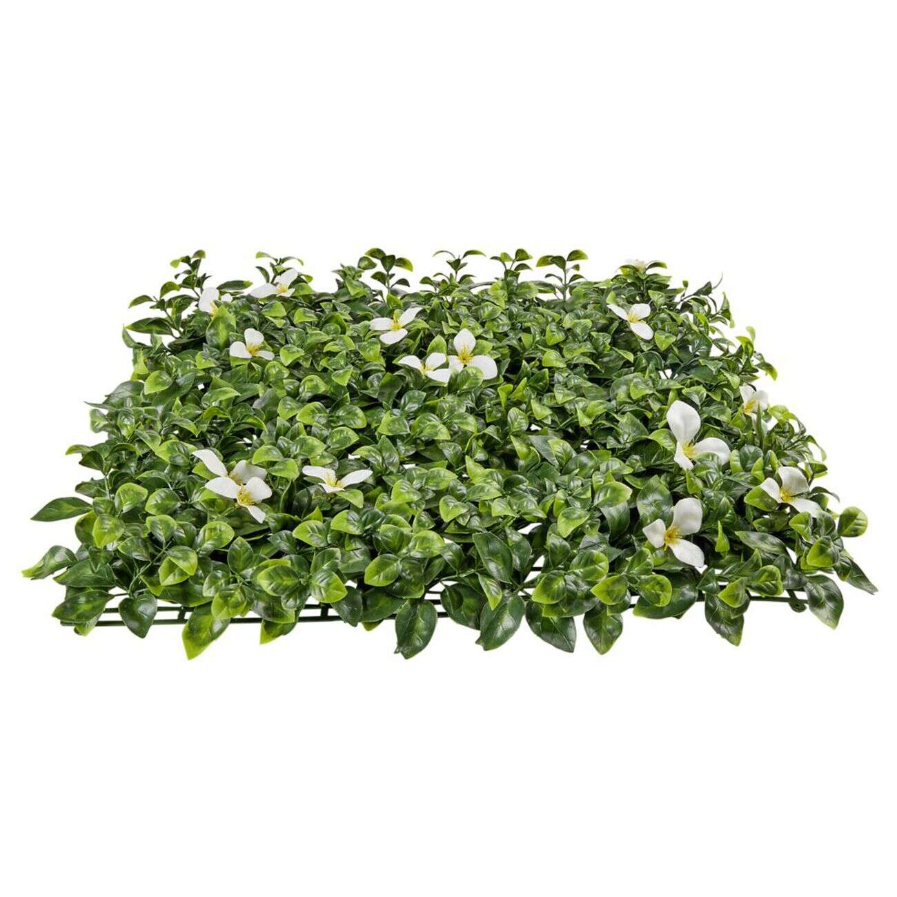 Carré de fleur artificielle mural vert 50x50cm