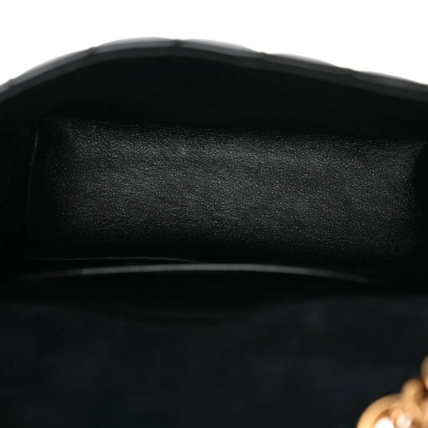 Patent Calfskin Matelasse Monogram Small Vicky Chain Bag Black