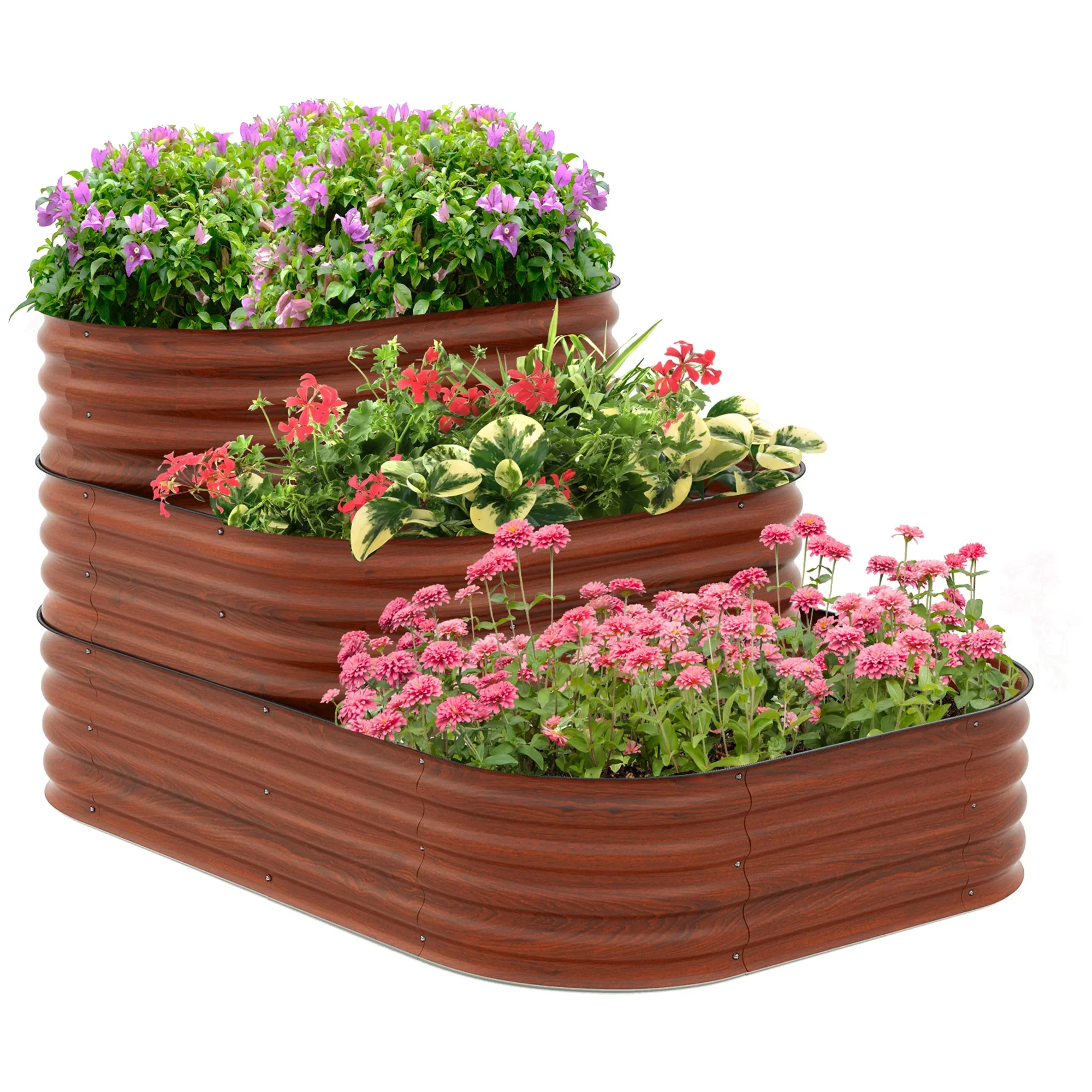 Outsunny 3-Tier Raised Garden Bed 62.25 x 43 x 32.25 Planter Set, Green