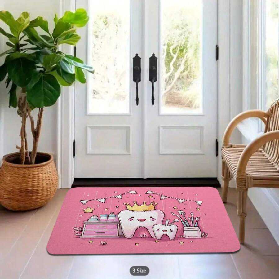 1pc Anti-Slip Floor Mat Suitable For Bathroom, Kitchen, Living Room - Soft Flannel Carpet With Non-Skid Backing, Thick Cushioning, Comfortable & Easy Clean, Fits For Bedroom, Entrance, Mat - wanlinfang