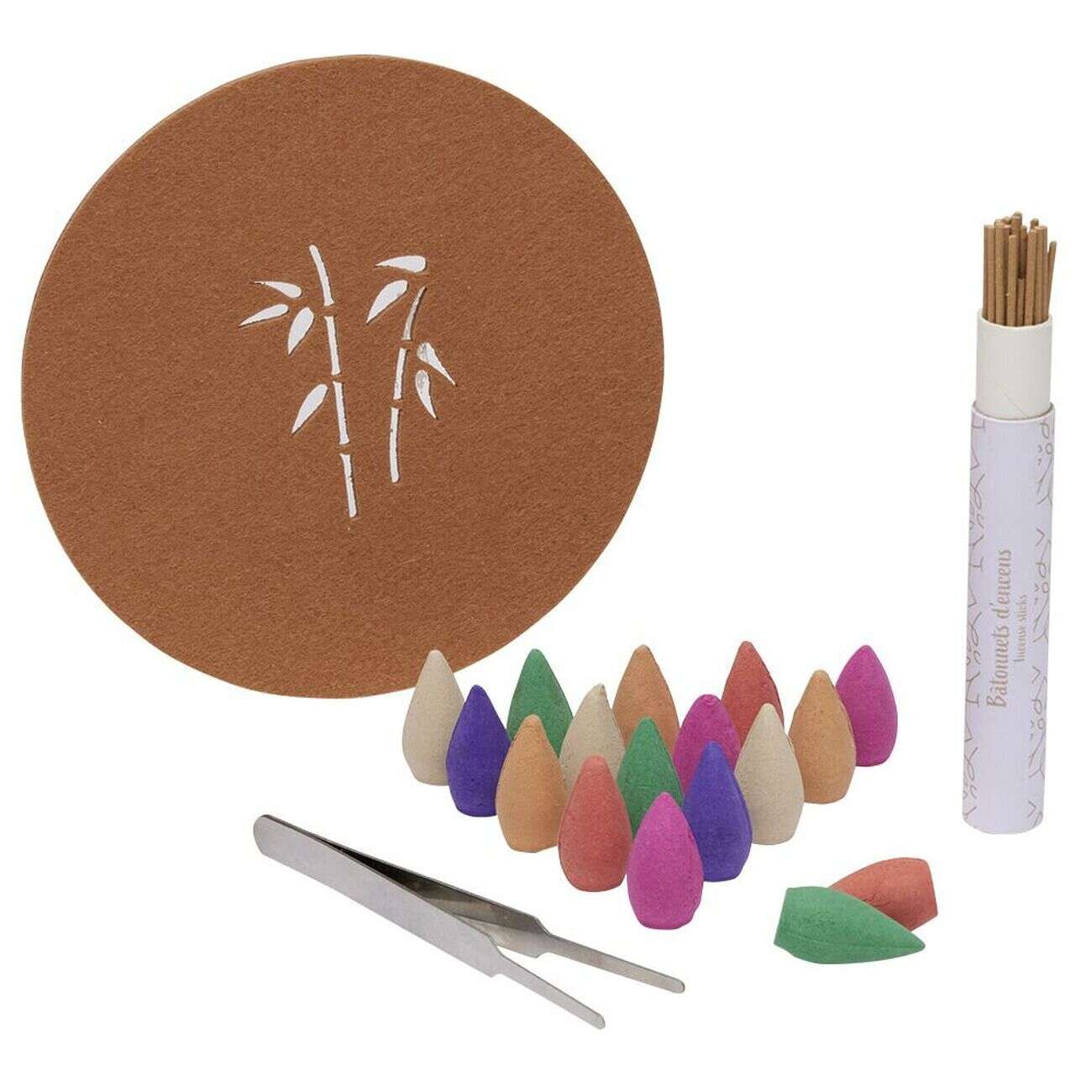 Fontaine à encens grès marron Ø10xH20cm