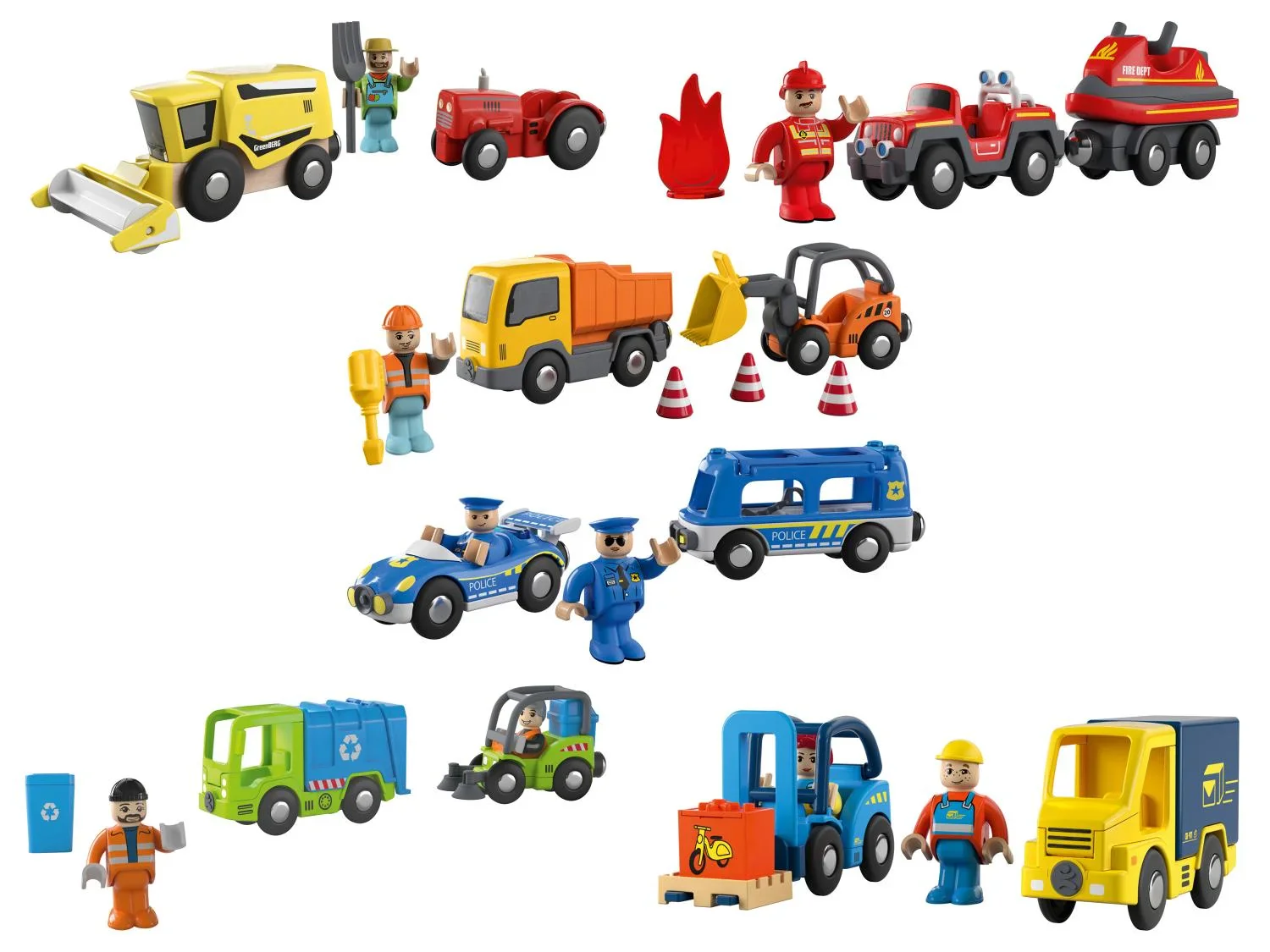Playtive Set de figurines d'intervention ferrovire