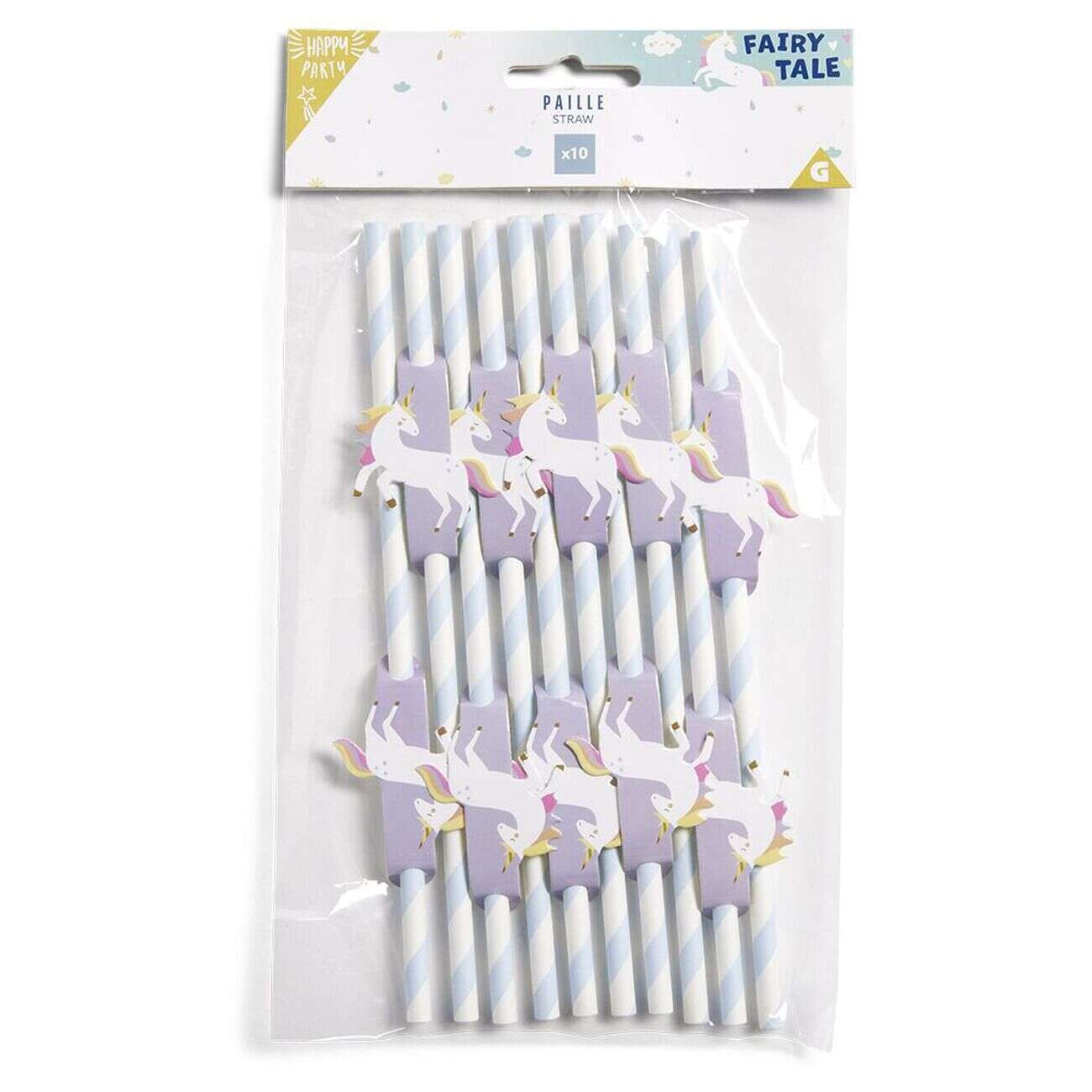 Paille décor fée licorne x10
