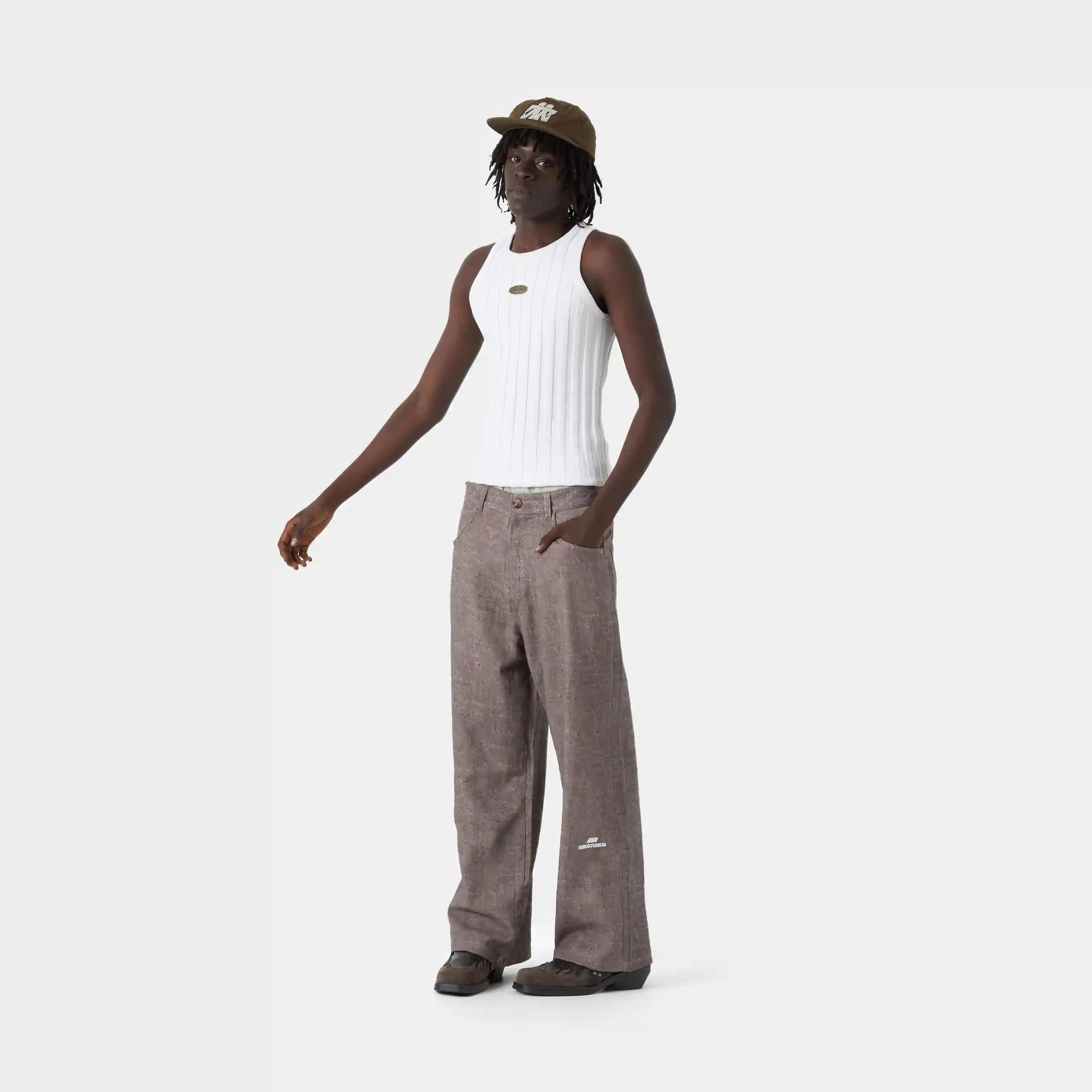 Rib Pearl Tank Top