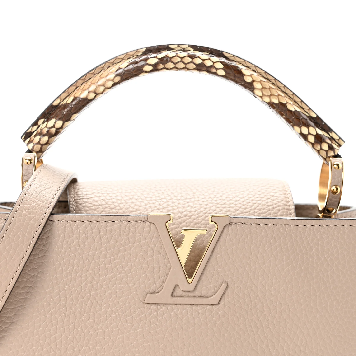 Taurillon Snakeskin Capucines BB Galet