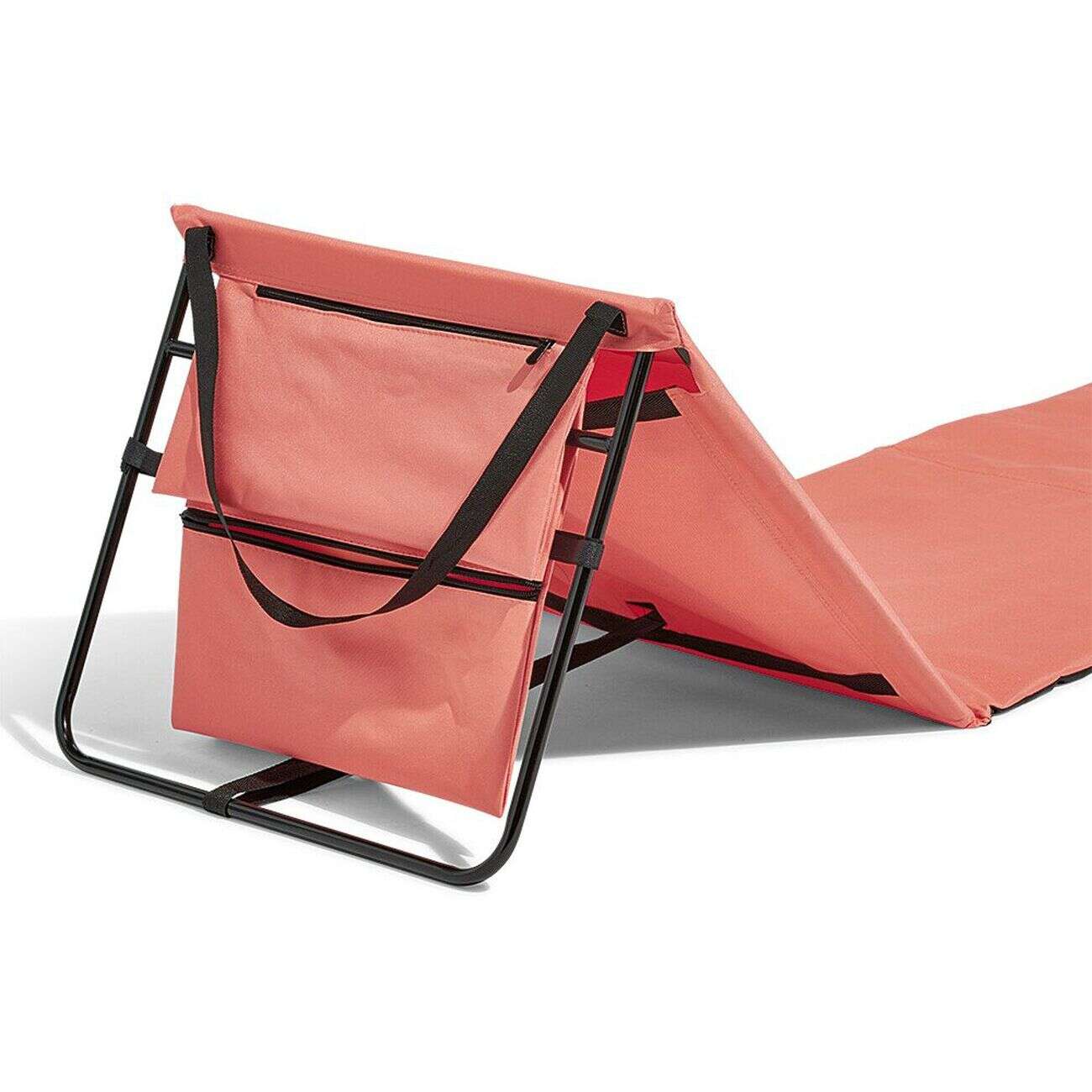 Matelas dossier de plage pliant Funky 153x51xH41cm corail