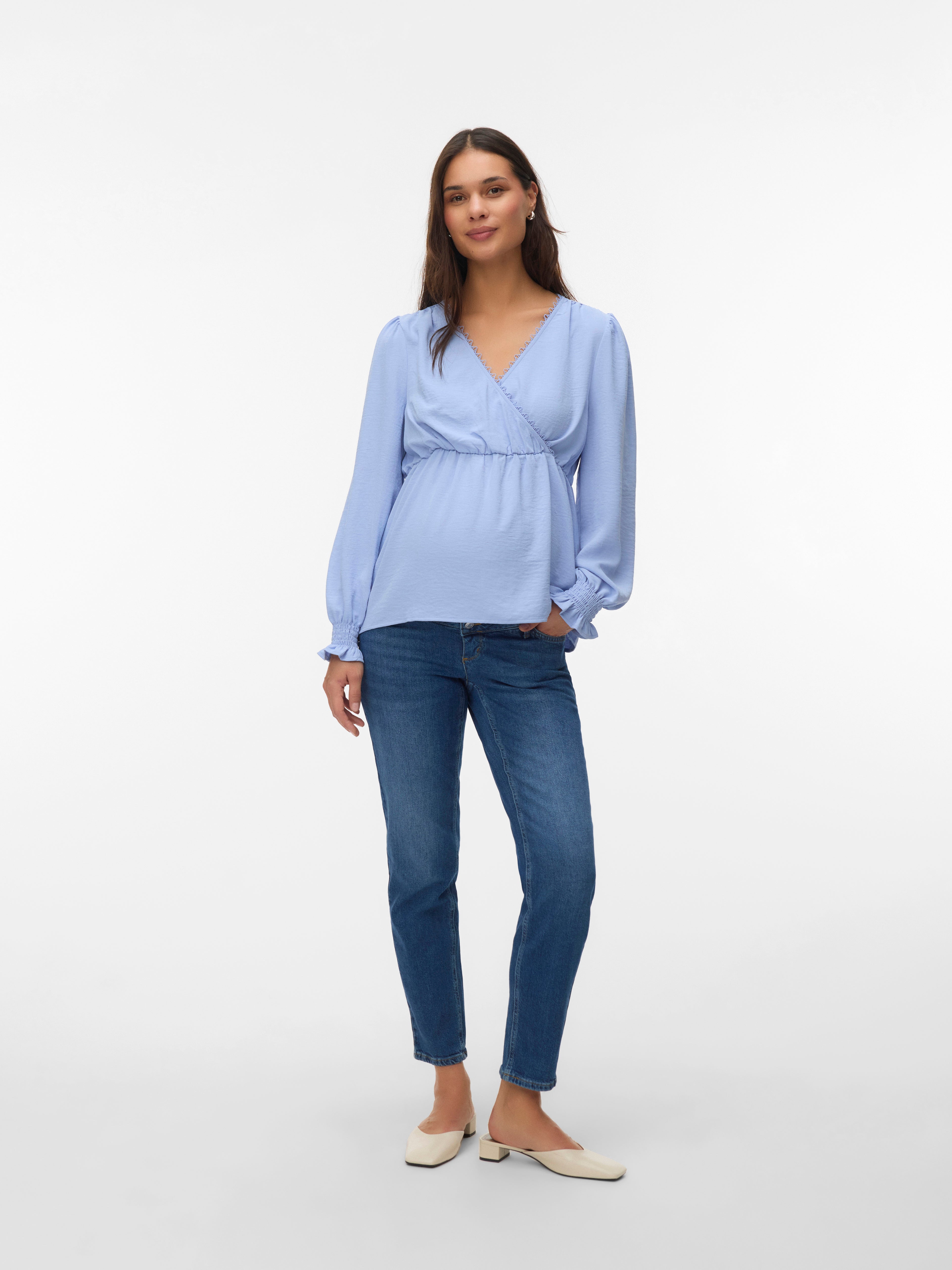 VERO MODA® Regular Fit V-Neck Elasticated cuffs Top
