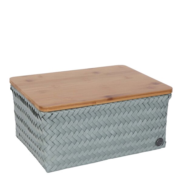 Top Fit stor oppbevaringskurv m/lokk 31x23x15 cm eucalyptus