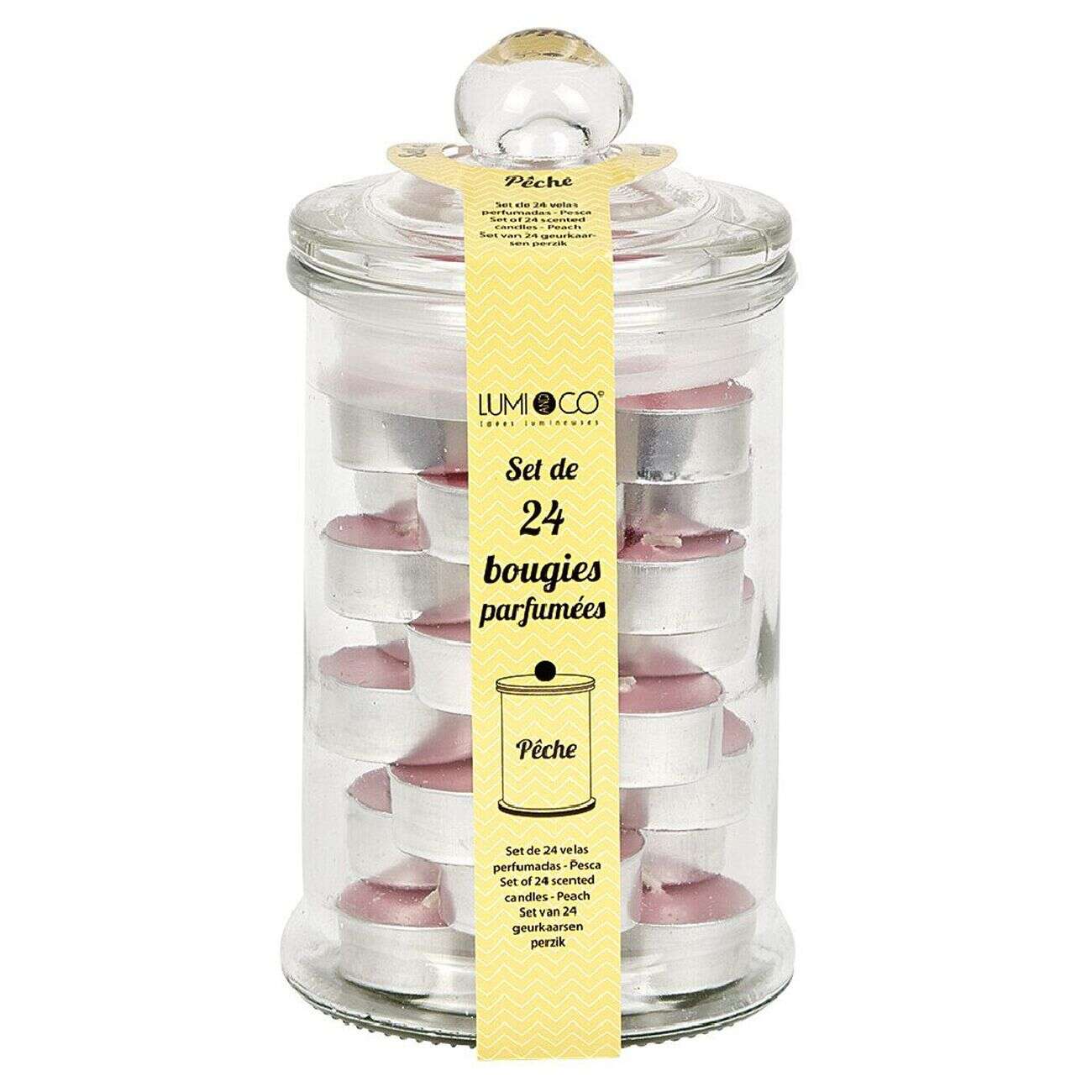 Bonbonnière avec 24 bougies chauffe-plat