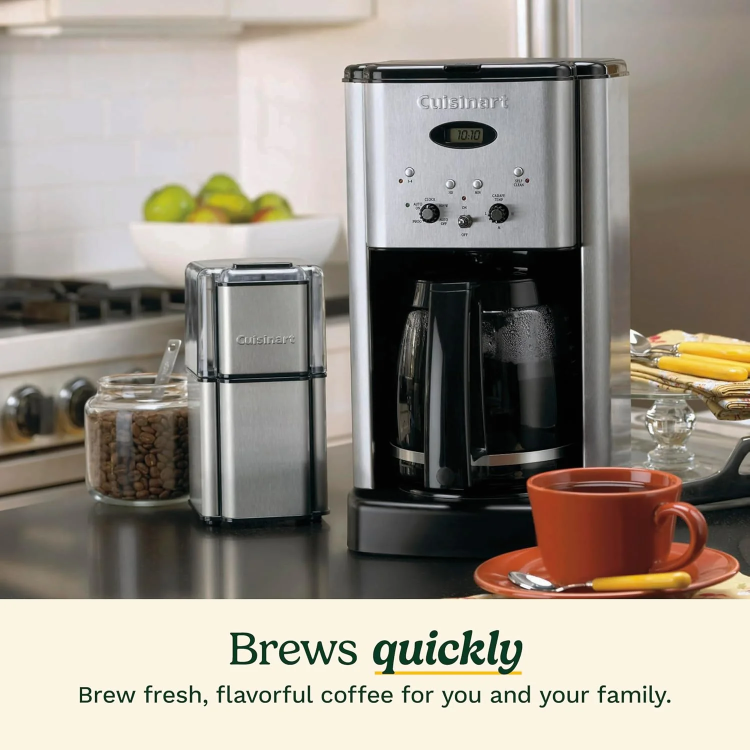 Cafetière programmable Cuisinart DCC-1200P1 Brew Central 12 tasses, carafe, chrome brossé