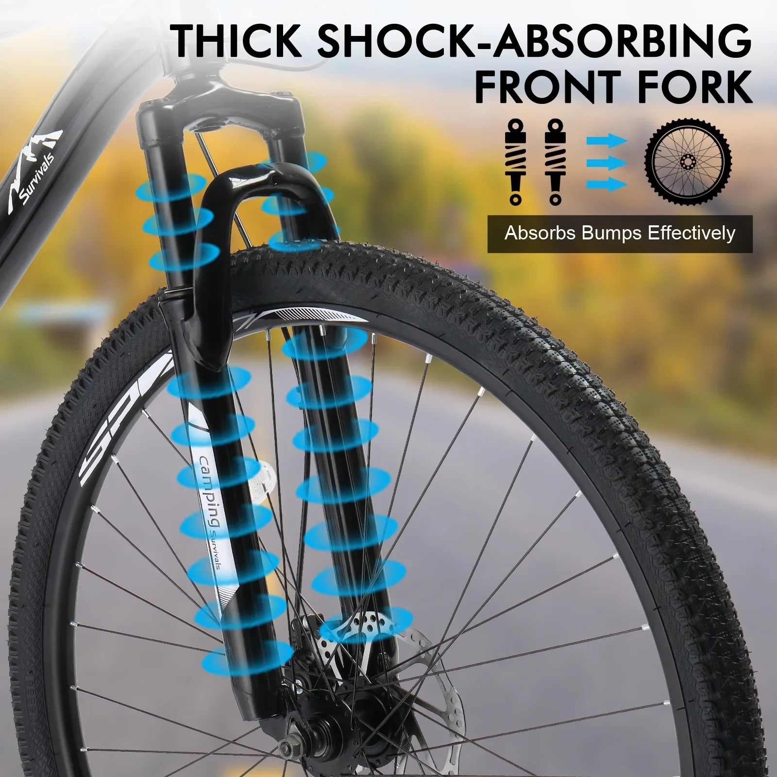 UBesGoo 29in Mountain Bike for Adult, 21 Speed MTB Bicycle for Men/Women, Dual Disc Brakes, Carbon Steel Frame, Black