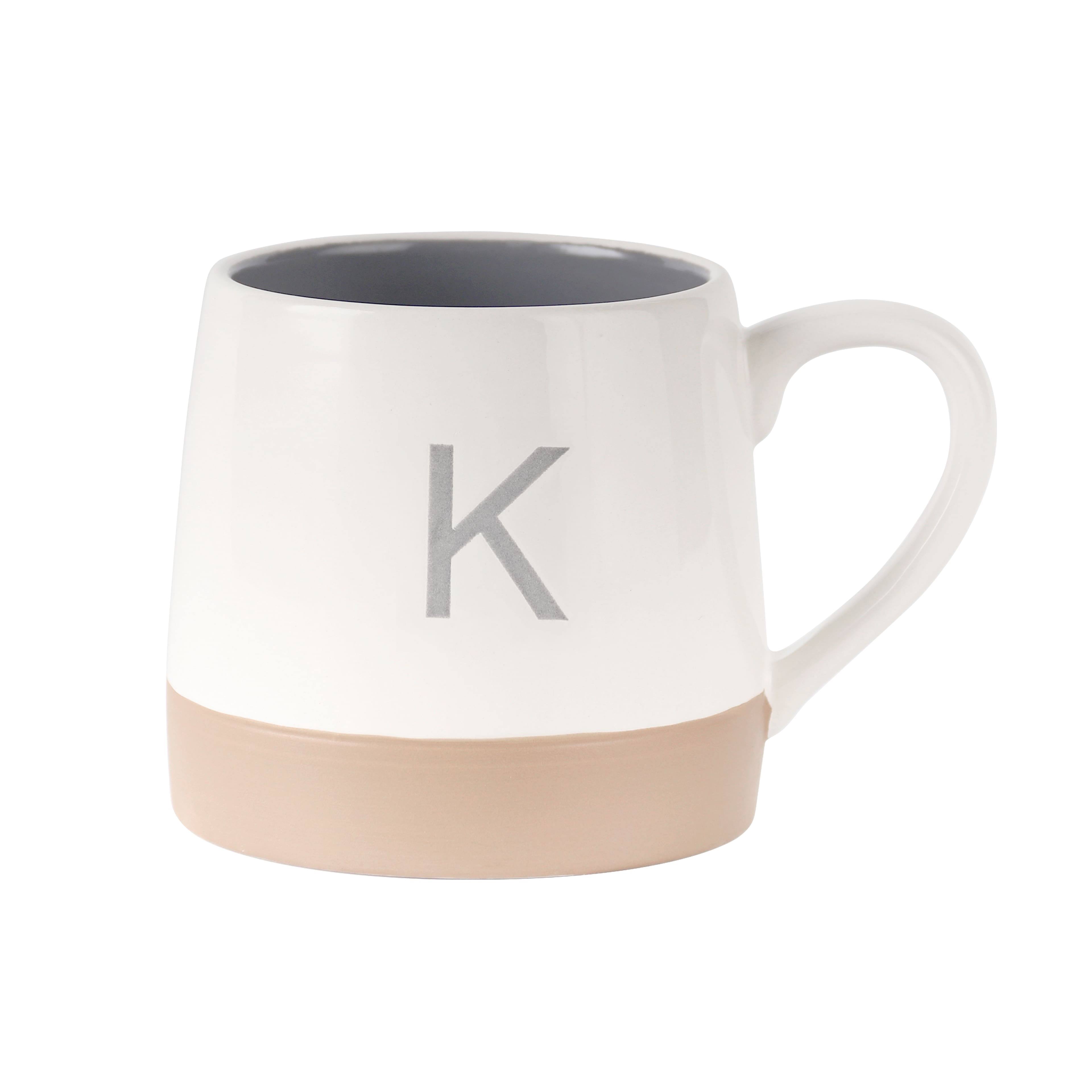 Celebrate It Christmas Alphabet K Monogram Mug - Gray - 1 Each