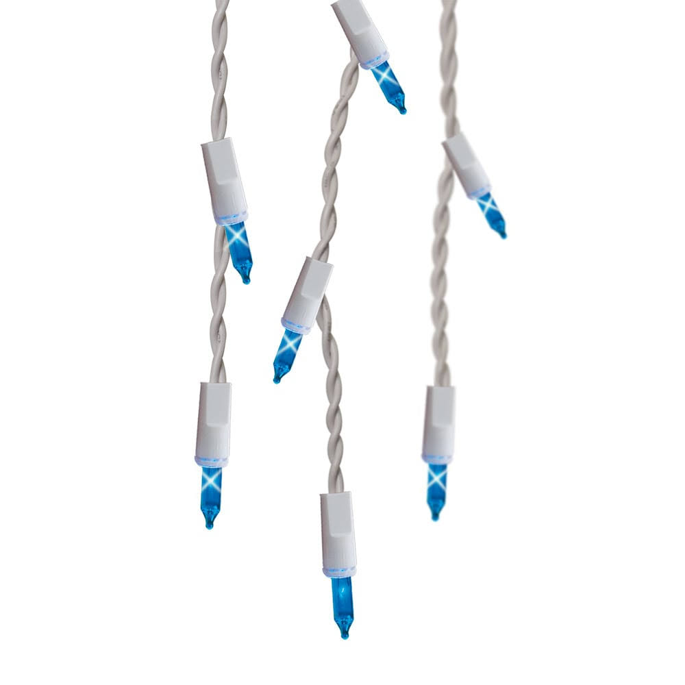 GE String-A-Long 300-Count Constant Blue Mini Incandescent Plug-In Christmas Icicle Lights 61514LO