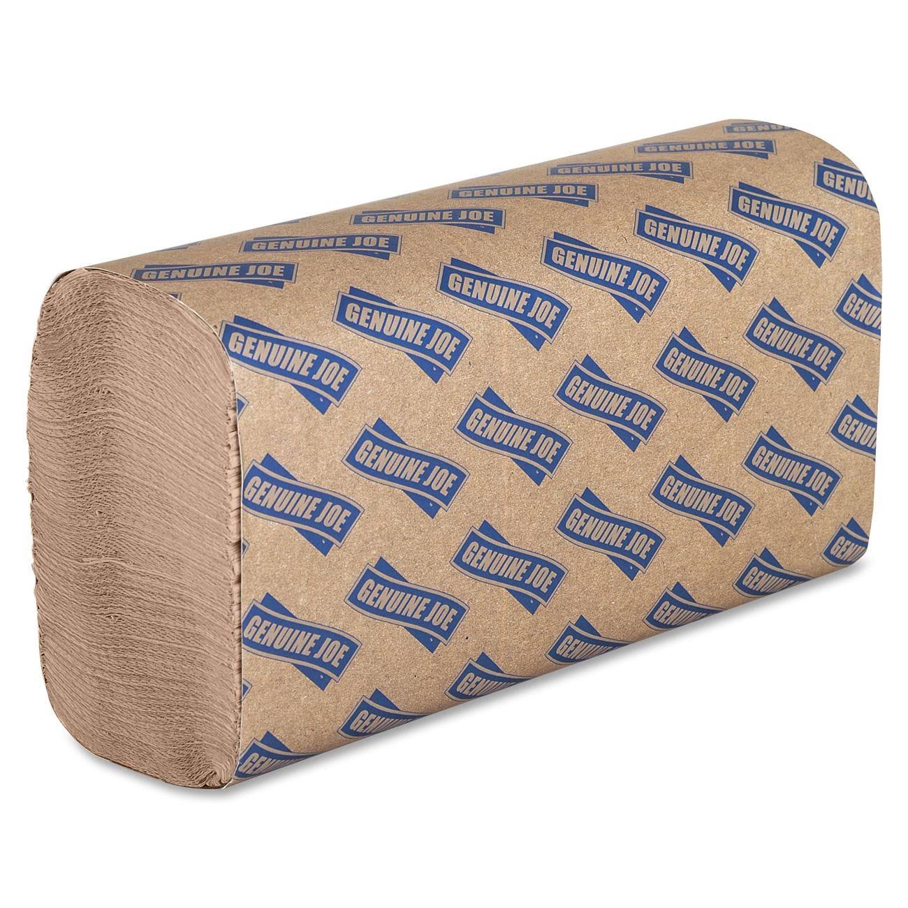 Genuine Joe 1 Ply Multifold Paper Hand Towels, Natural - 4000/Carton
