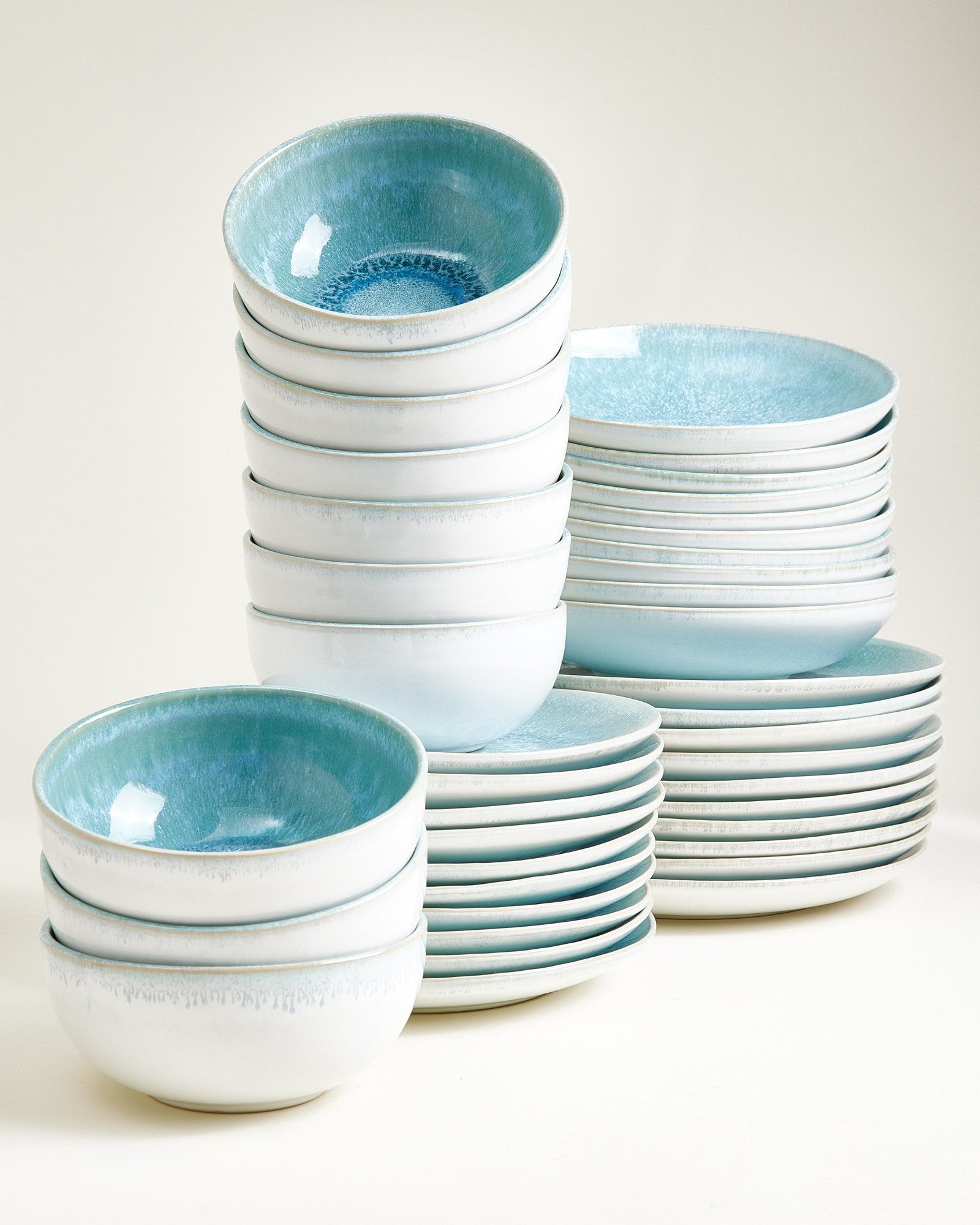 ALCACHOFRA - TABLEWARE SET CLASSIC GREEN-BLUE 40 PIECES