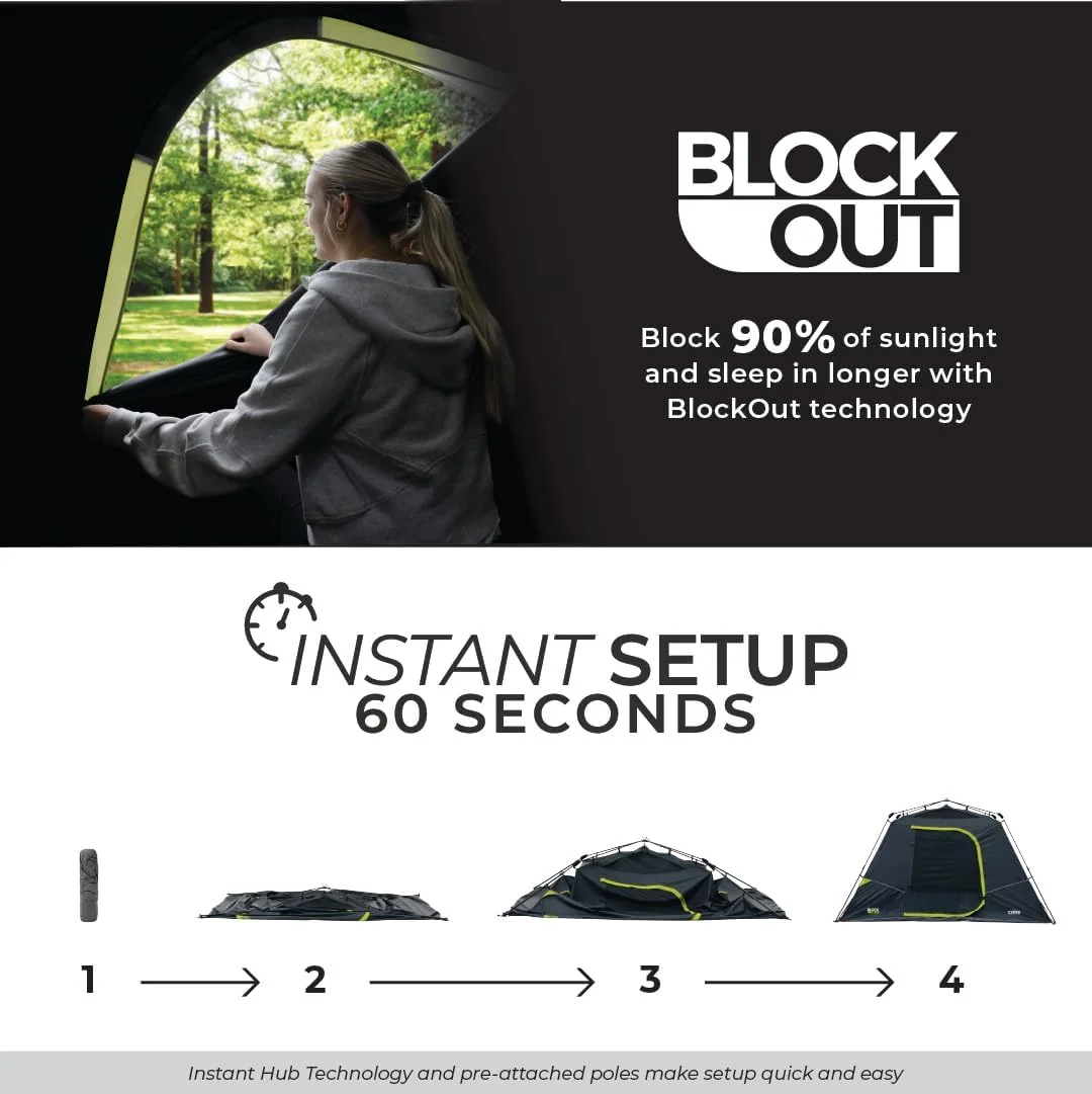 6P Blockout Instant Cabin Tent - Image 2