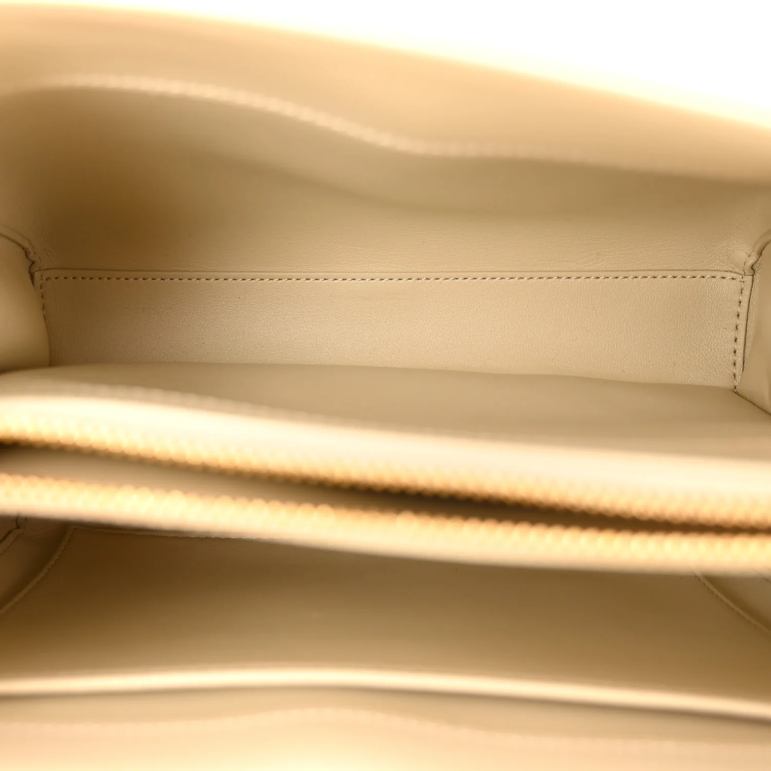 Satinated Calfskin Small 16 Top Handle Bag Beige