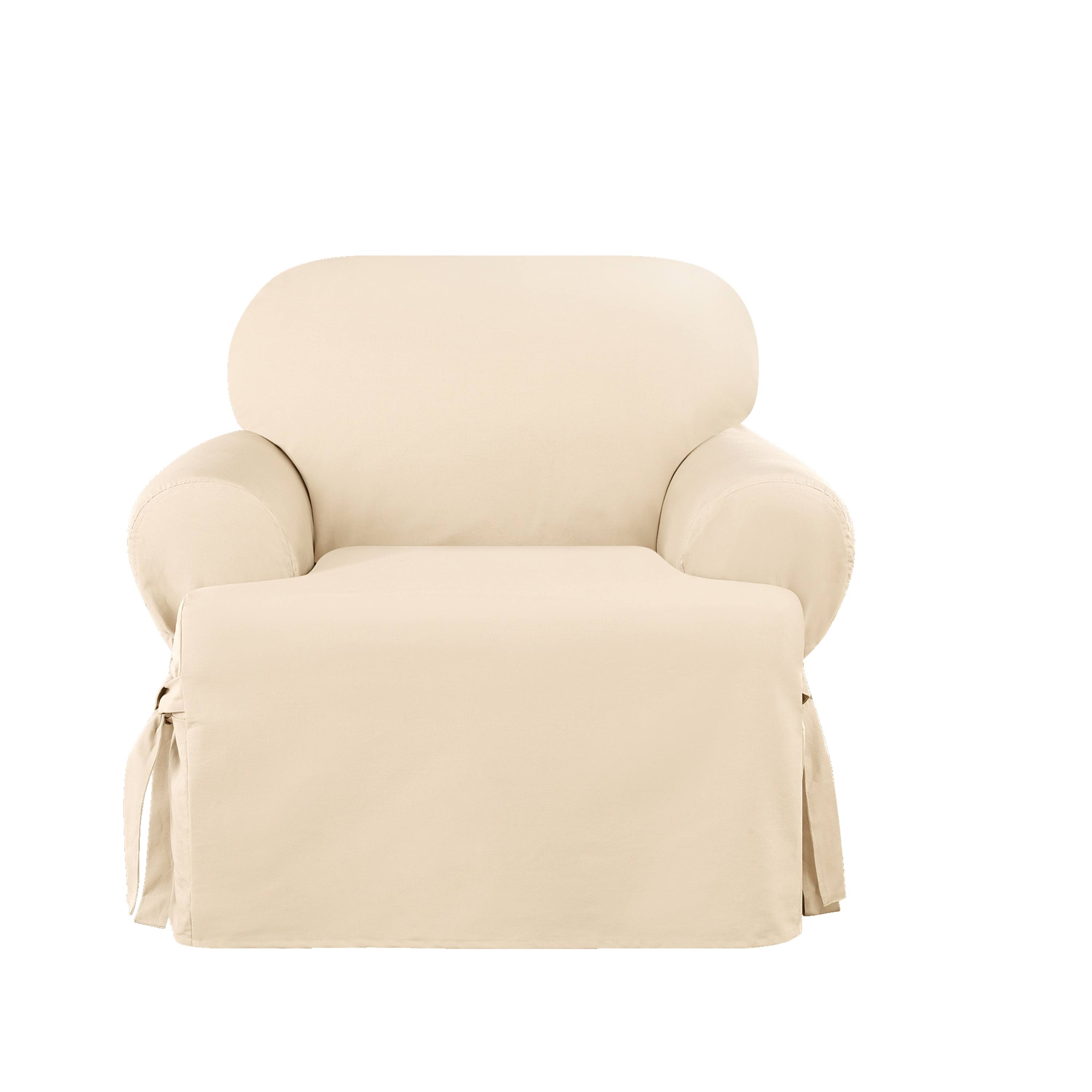 Heavyweight Cotton Duck T-Chair Slipcover Natural - Sure Fit