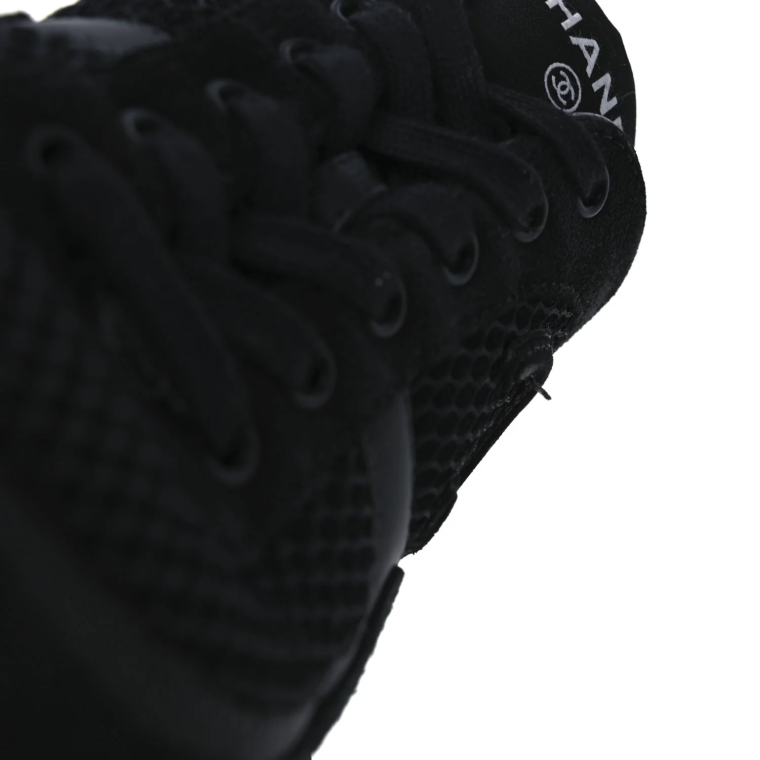 Calfskin Mesh Lycra Suede Womens Logo Sneakers 40 Black