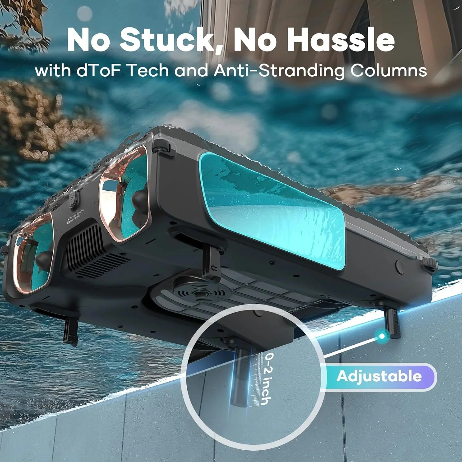 Solar Pool Skimmer with App Support, 24/7 Cleaning, Dual Charging Modes, Smart Obstacle Avoidance, Ideal for All Swimming Pool Types