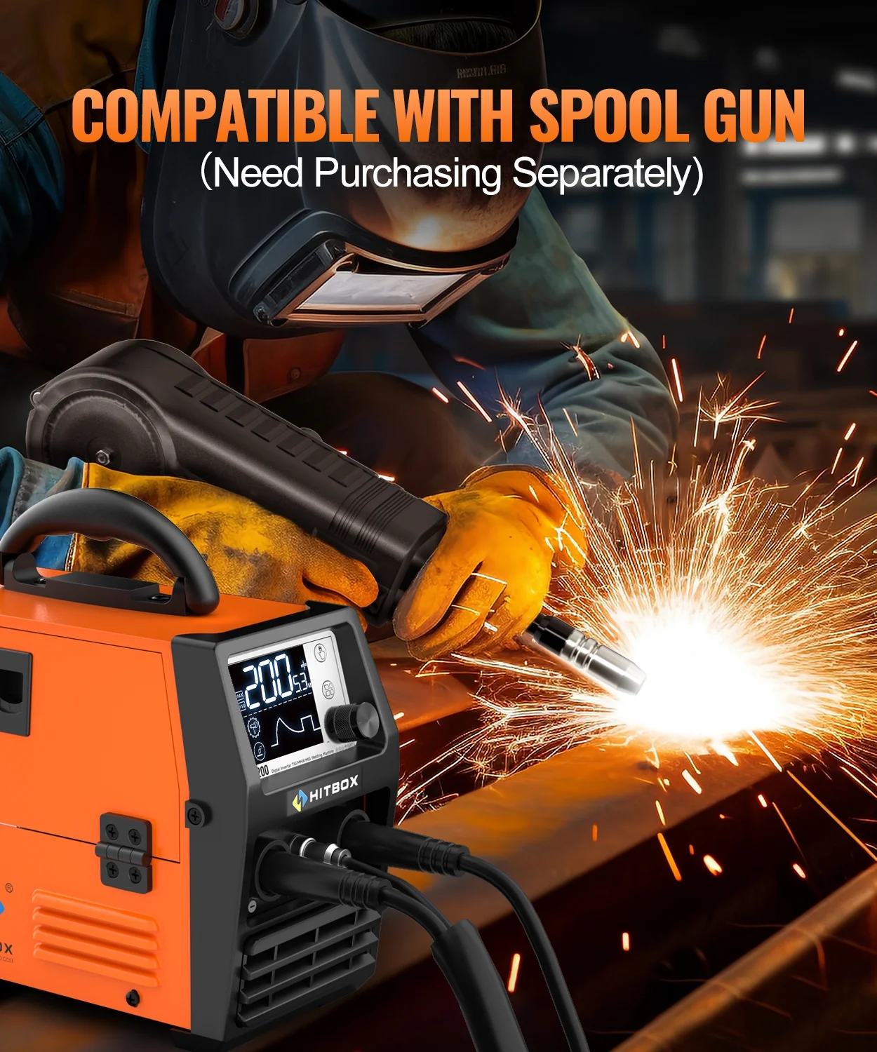 3 in 1 MIG Welder Machine, Synergetic 140A Flux Core Wire Feed Welder 110V/220V, MMA/ MIG/ Lift TIG, Portable Welding Machine - Image 4