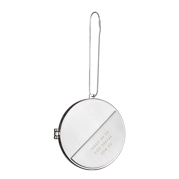 Julepynt medaljong m/fotoramme 7x7 cm farfar sølv