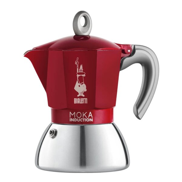 Moka induksjon espressokanne 4 kopper rød