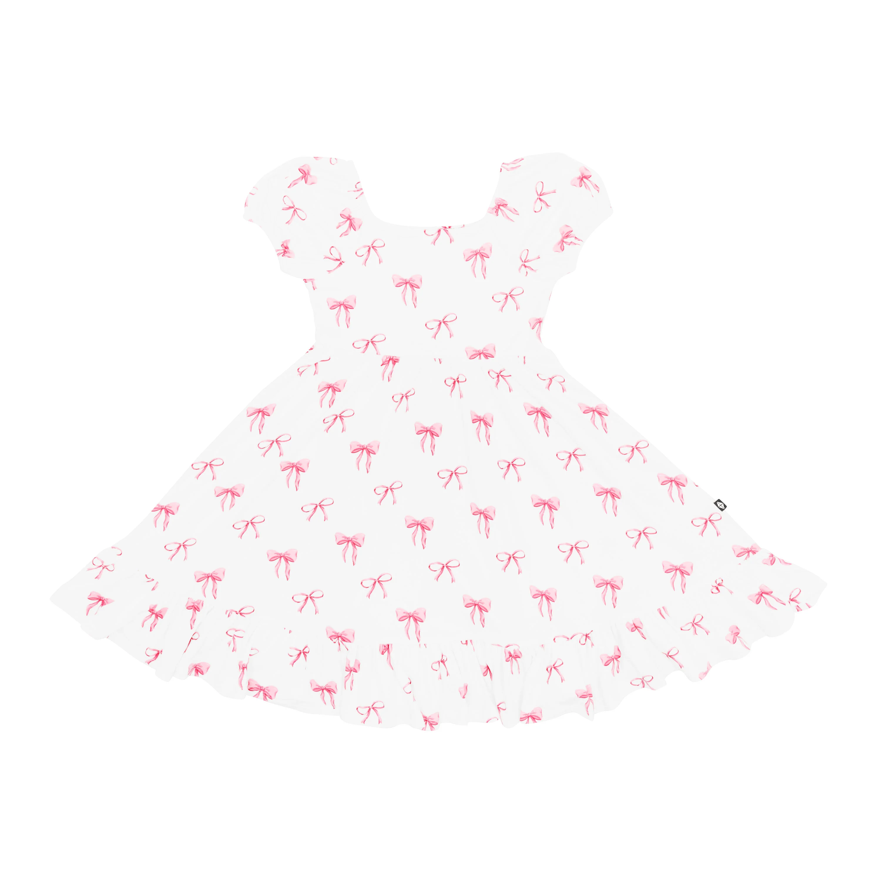 Puff Sleeve Twirl Dress in Bow