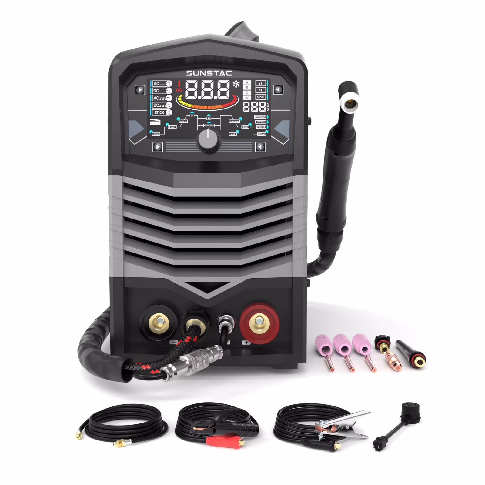 250A AC/DC TIG Welder with Pulse, 110V/220 Dual Voltage DC TIG/AC TIG/Pulse TIG/SPOT TIG/Stick