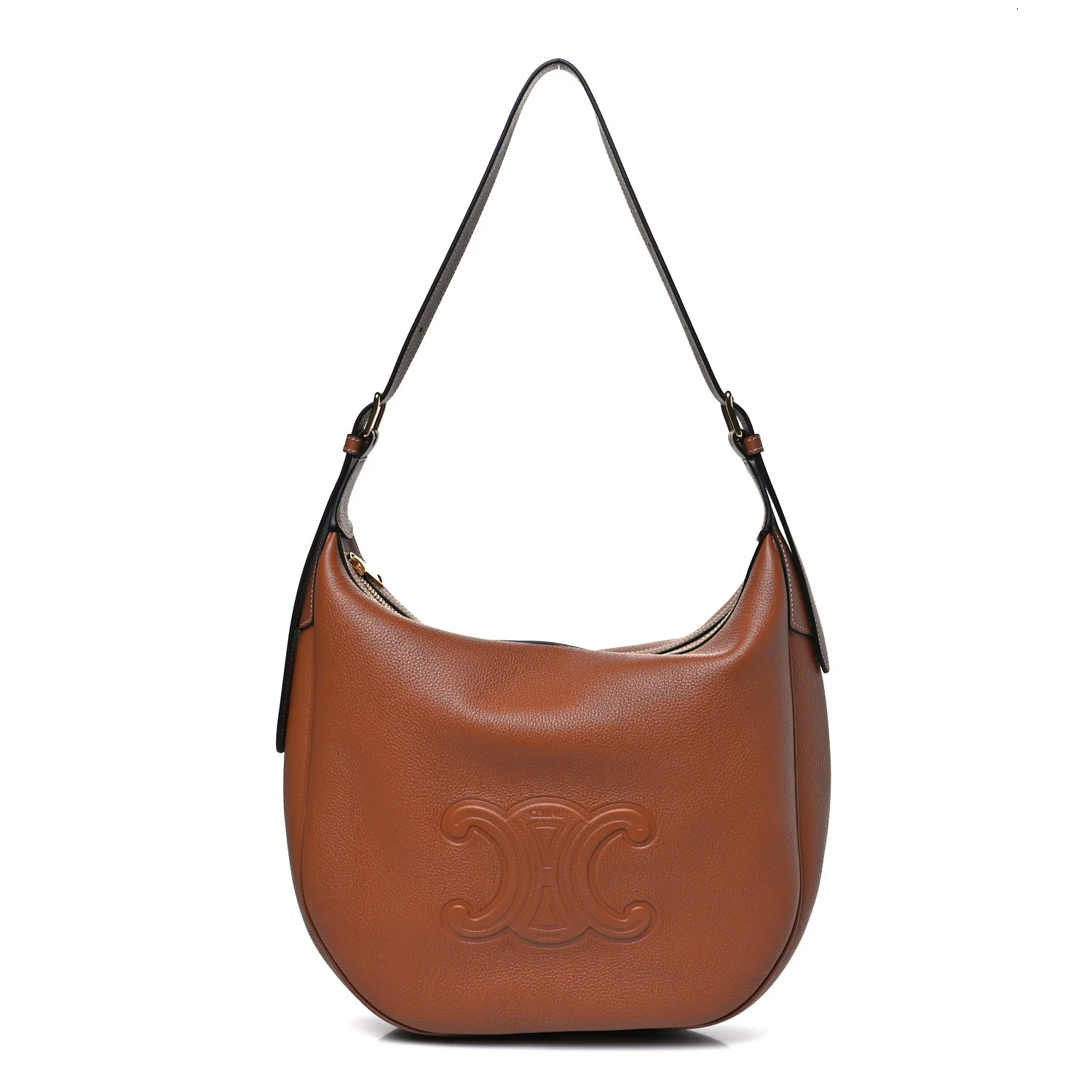 Supple Calfskin Medium Triomphe Heloise Shoulder Bag Tan