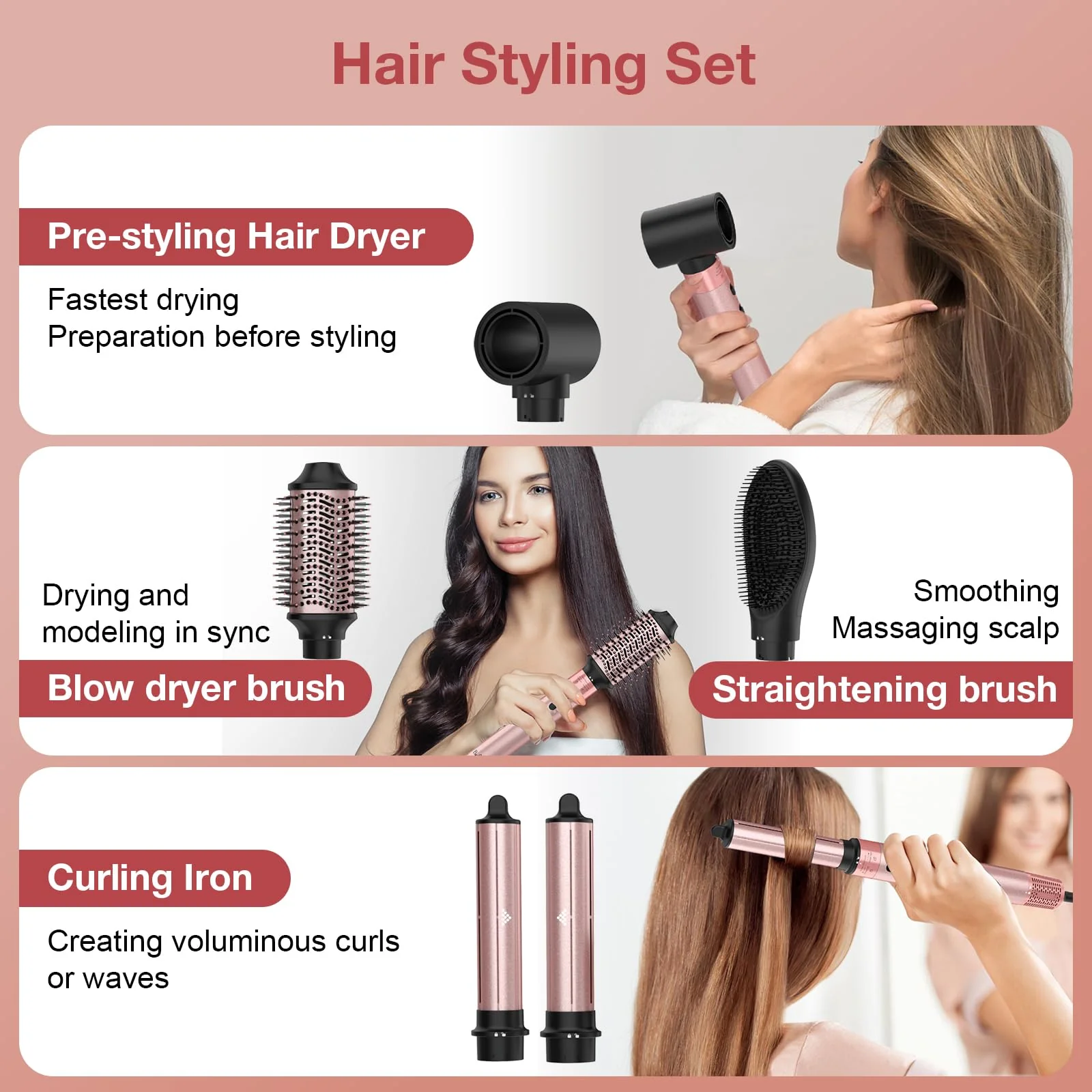 Brightup Hair Dryer Brush with 110.000 RPM Negative Ionic Blow Dryer