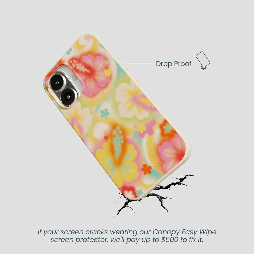Seashell Hibiscus Glow iPhone 16 Case