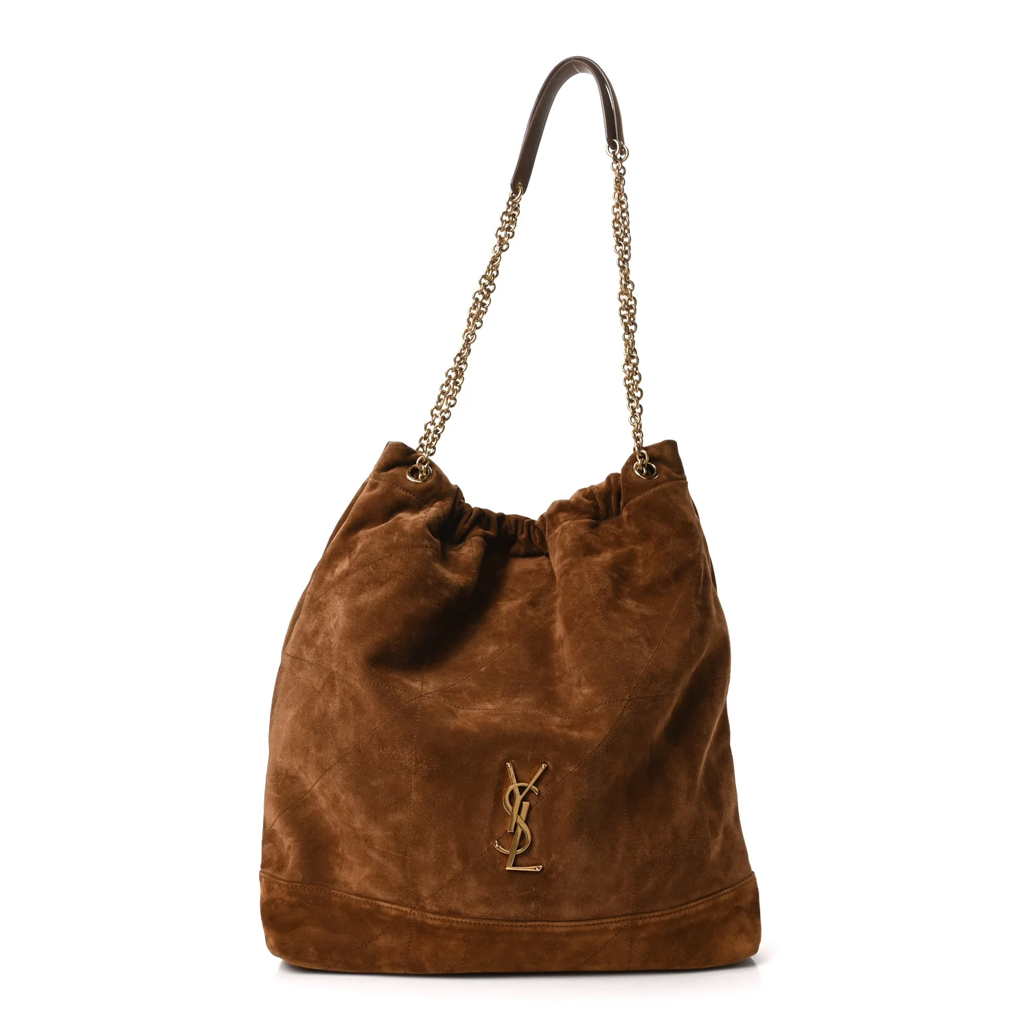 Suede Monogram Large Jamie Pochon Caramel Cognac