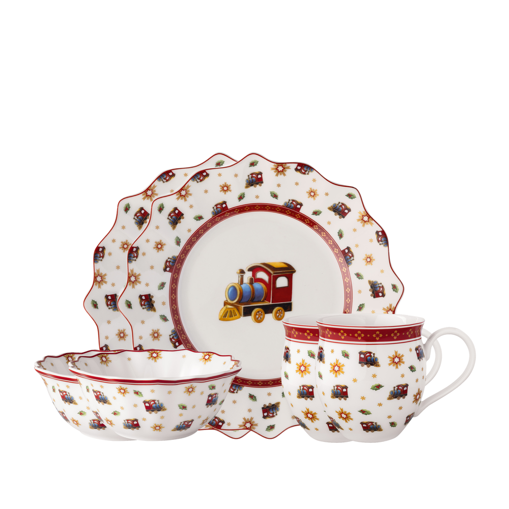 Toy's Delight Dinnerware set - Multi-colored, Premium Porcelain