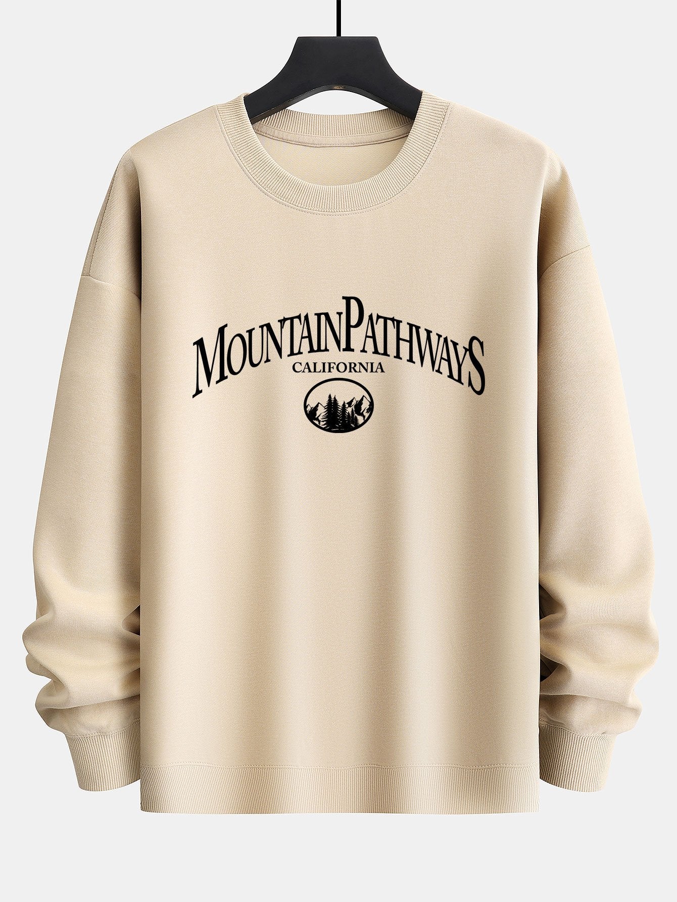 Sweat-shirt coupe décontractée à imprimé sentiers de montagne