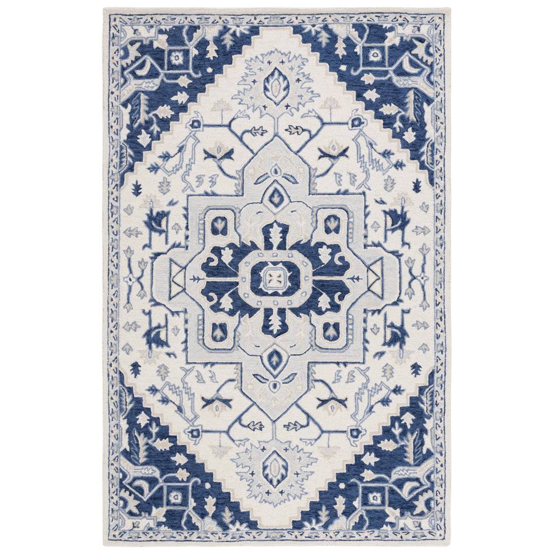 Lauren Ralph Lauren - Percy Rug Collection - LRL6652, Ivory / Navy / 3' x 5' / Small Rectangle