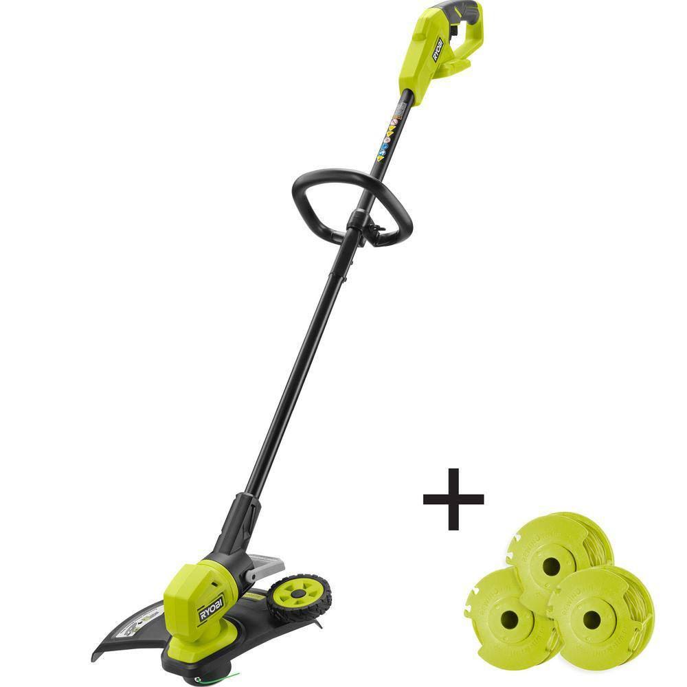 Ryobi P20018BTL-AC One+ 18V 13 in. Cordless Battery String Trimmer/Edger with Extra 3-Pack of Spools (Tool Only)